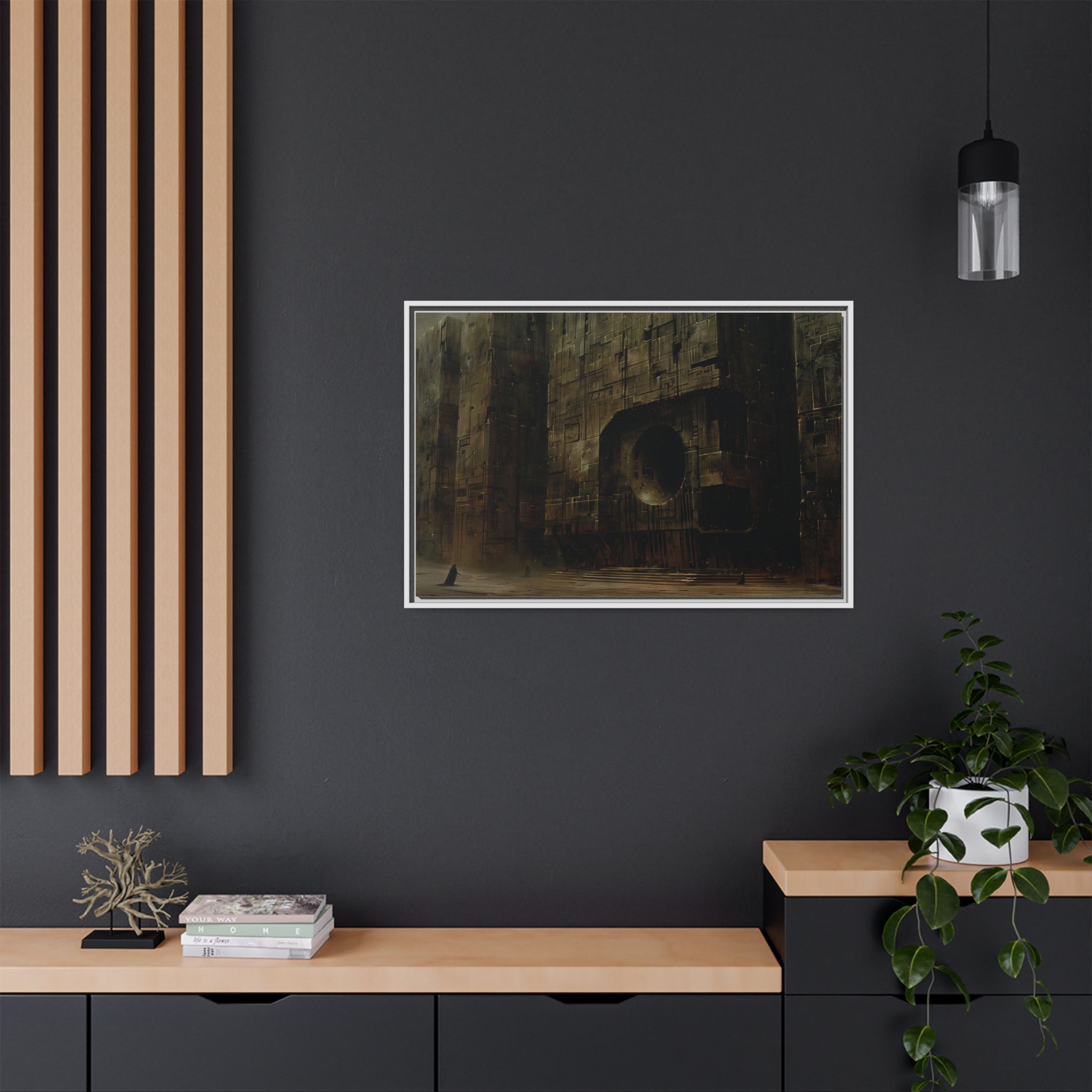 The dark lords return- Framed Matt Canvas (Black, White, Brown,) - Image 16