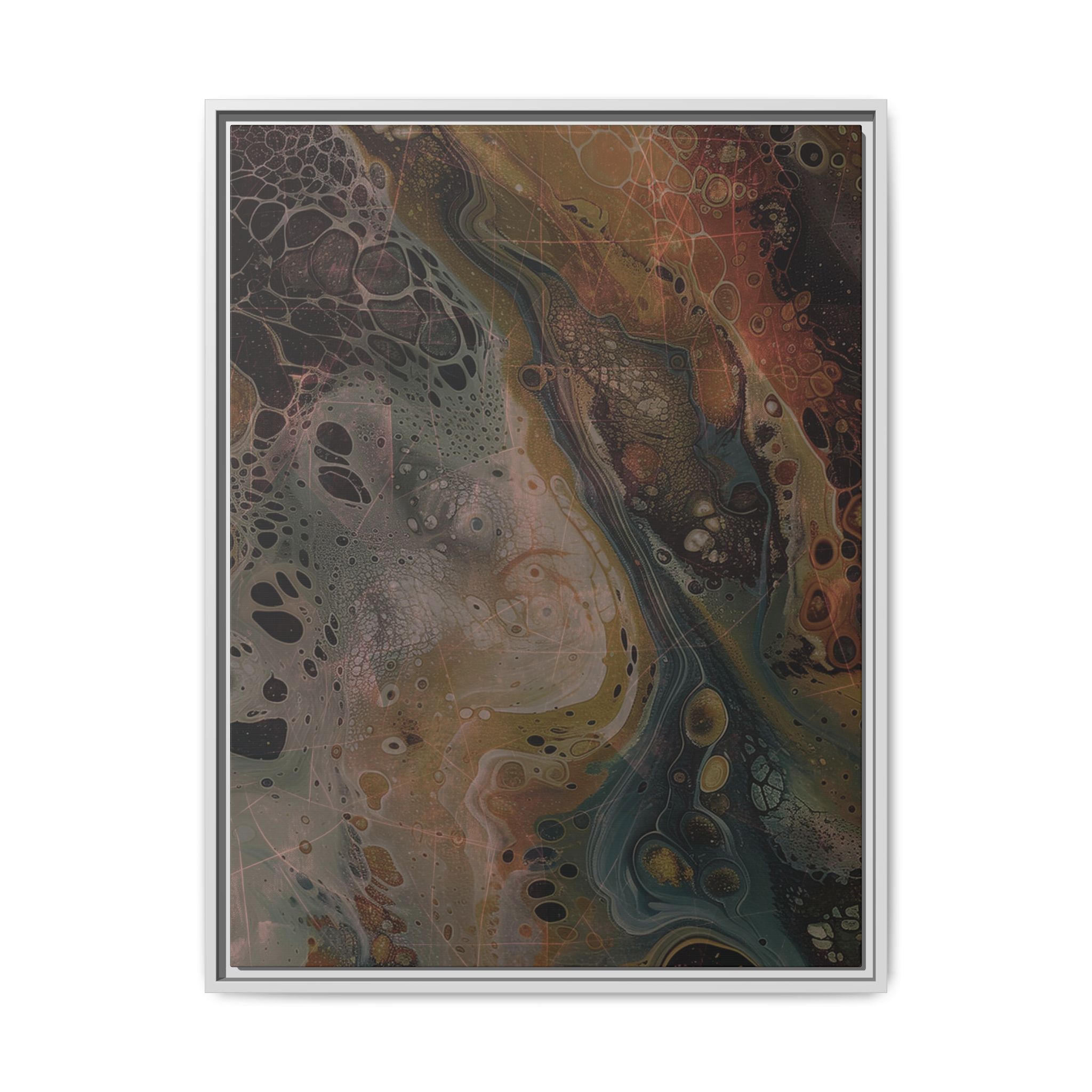 Astrals Cosmic #2 with texture underpainting - Orange - Framed Matt Canvas (Black, White, Brown,) - Image 33