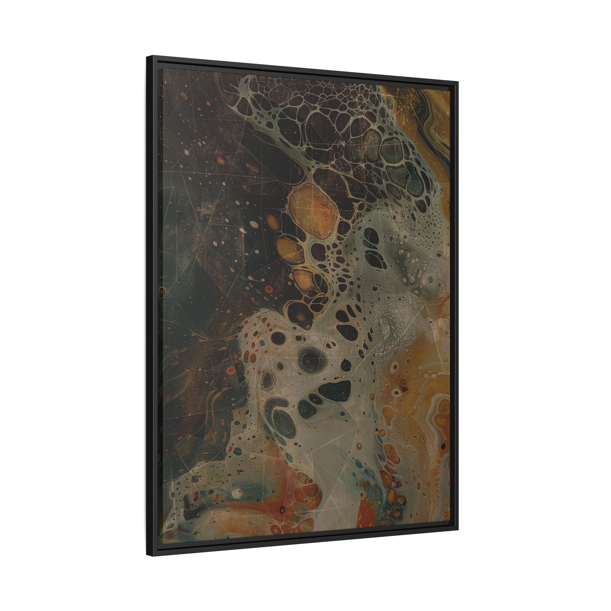Astrals Cosmic #1 with texture underpainting - Orange - Framed Matt Canvas (Black, White, Brown,) - Image 11