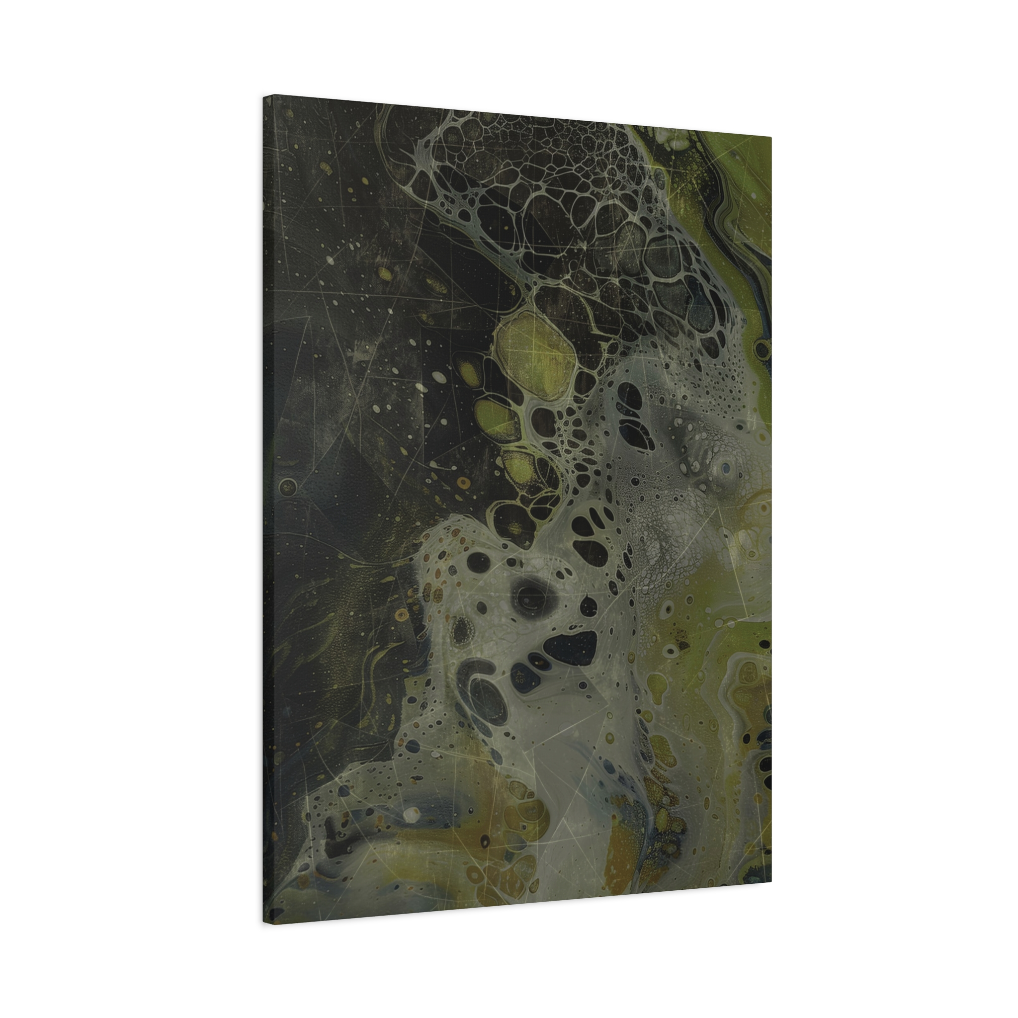 Astrals Cosmic #1 with texture underpainting - Green - Stretched Canvas - Image 10