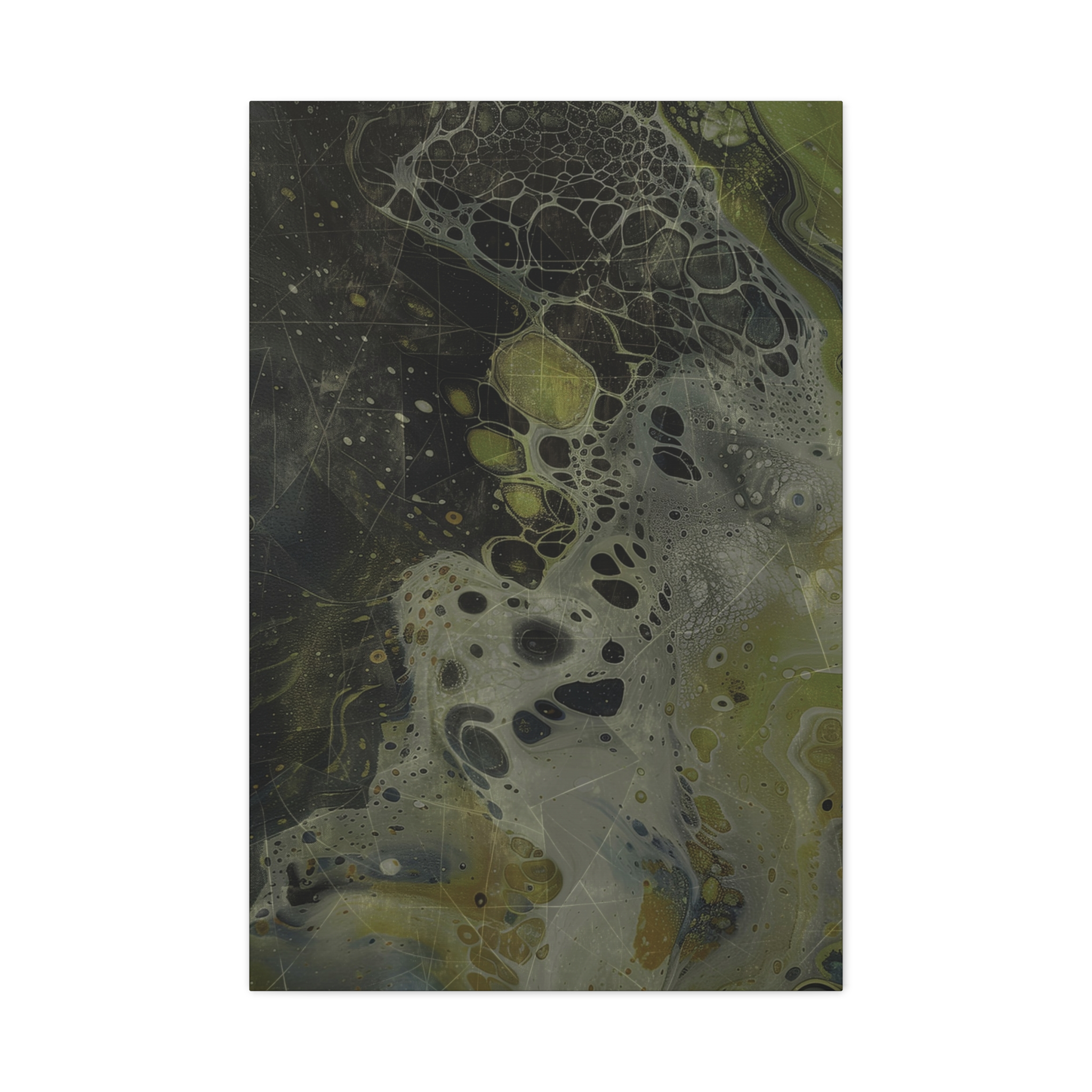 Astrals Cosmic #1 with texture underpainting - Green - Stretched Canvas