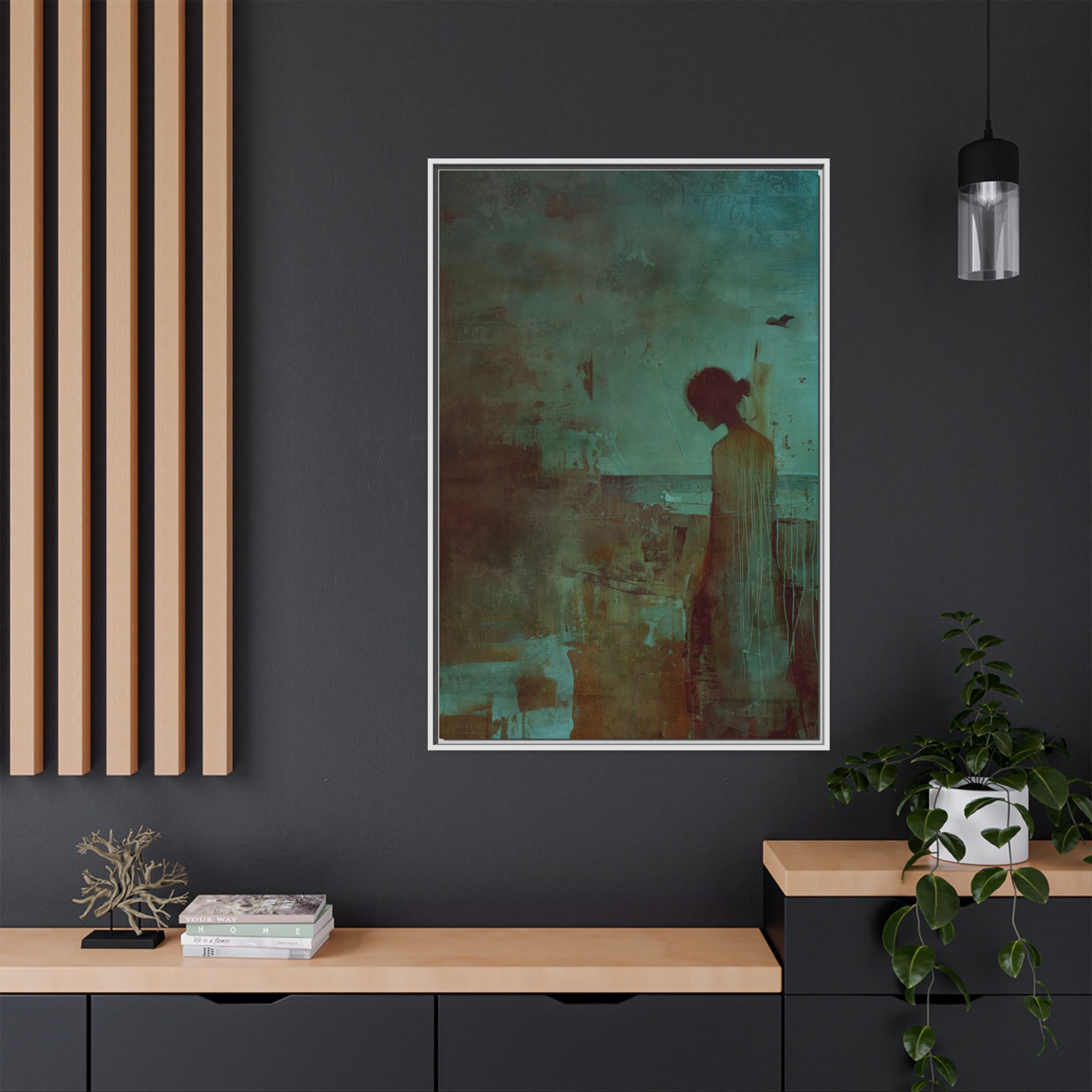 Beachside Walk - blues - Custom Frame - Image 48