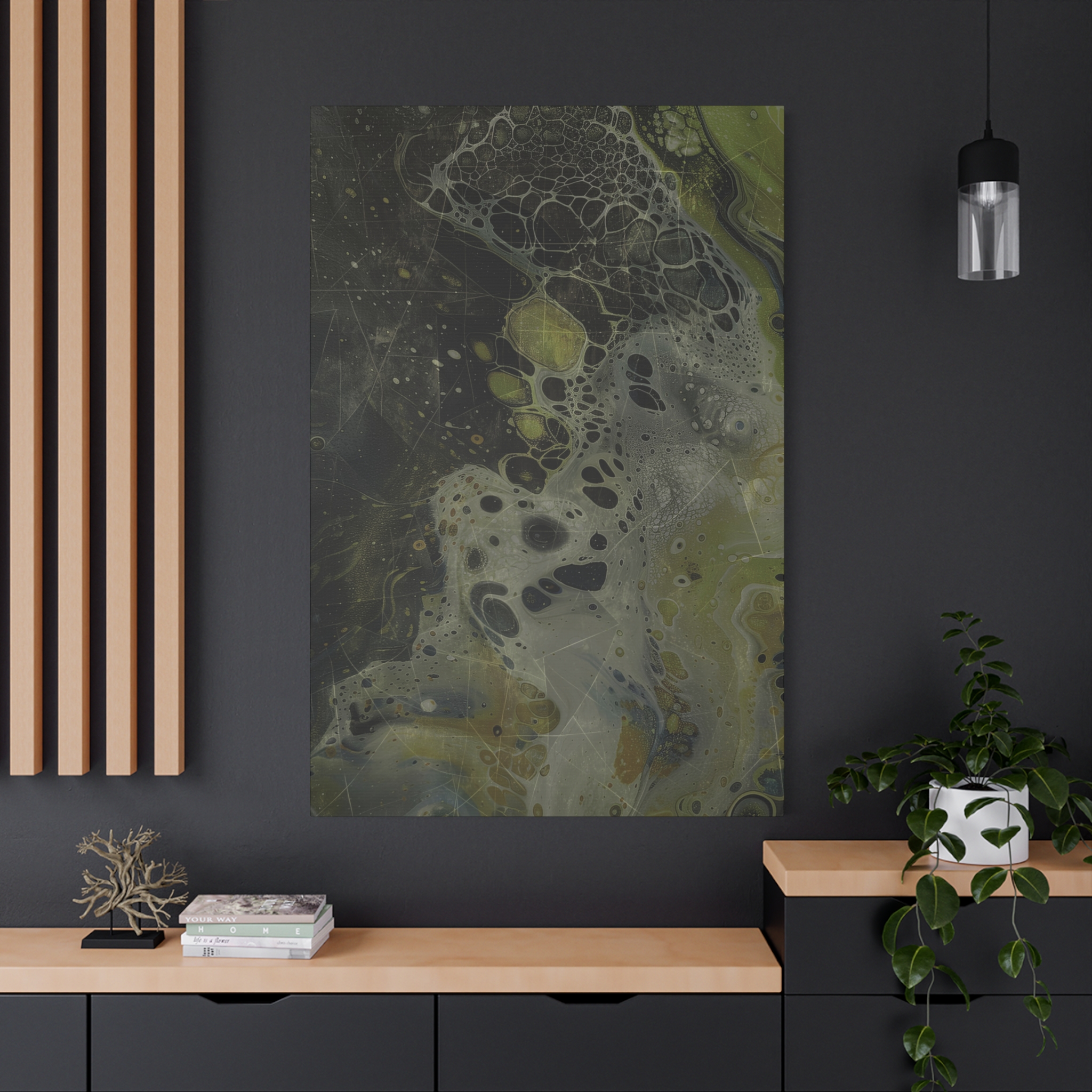 Astrals Cosmic #1 with texture underpainting - Green - Stretched Canvas - Image 20