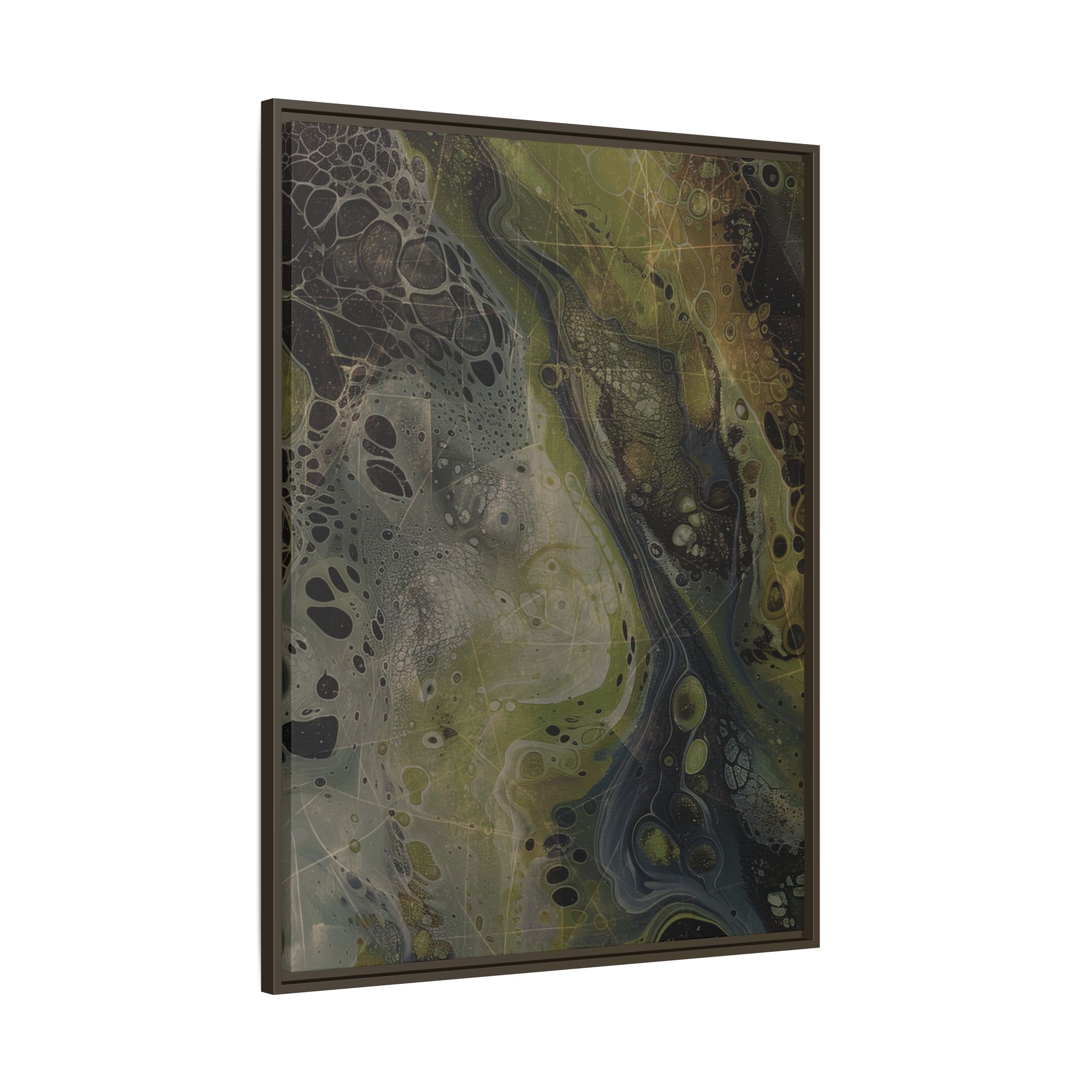 Astrals Cosmic #2 with texture underpainting - Green - Framed Matt Canvas (Black, White, Brown,) - Image 30