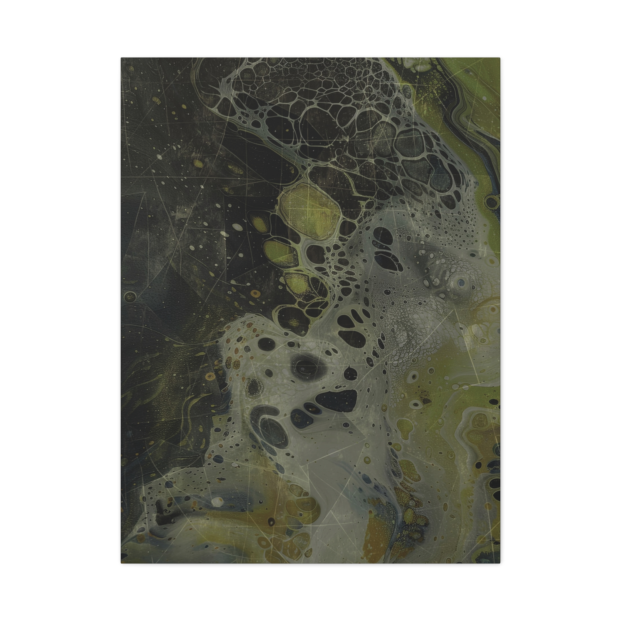 Astrals Cosmic #1 with texture underpainting - Green - Stretched Canvas - Image 9