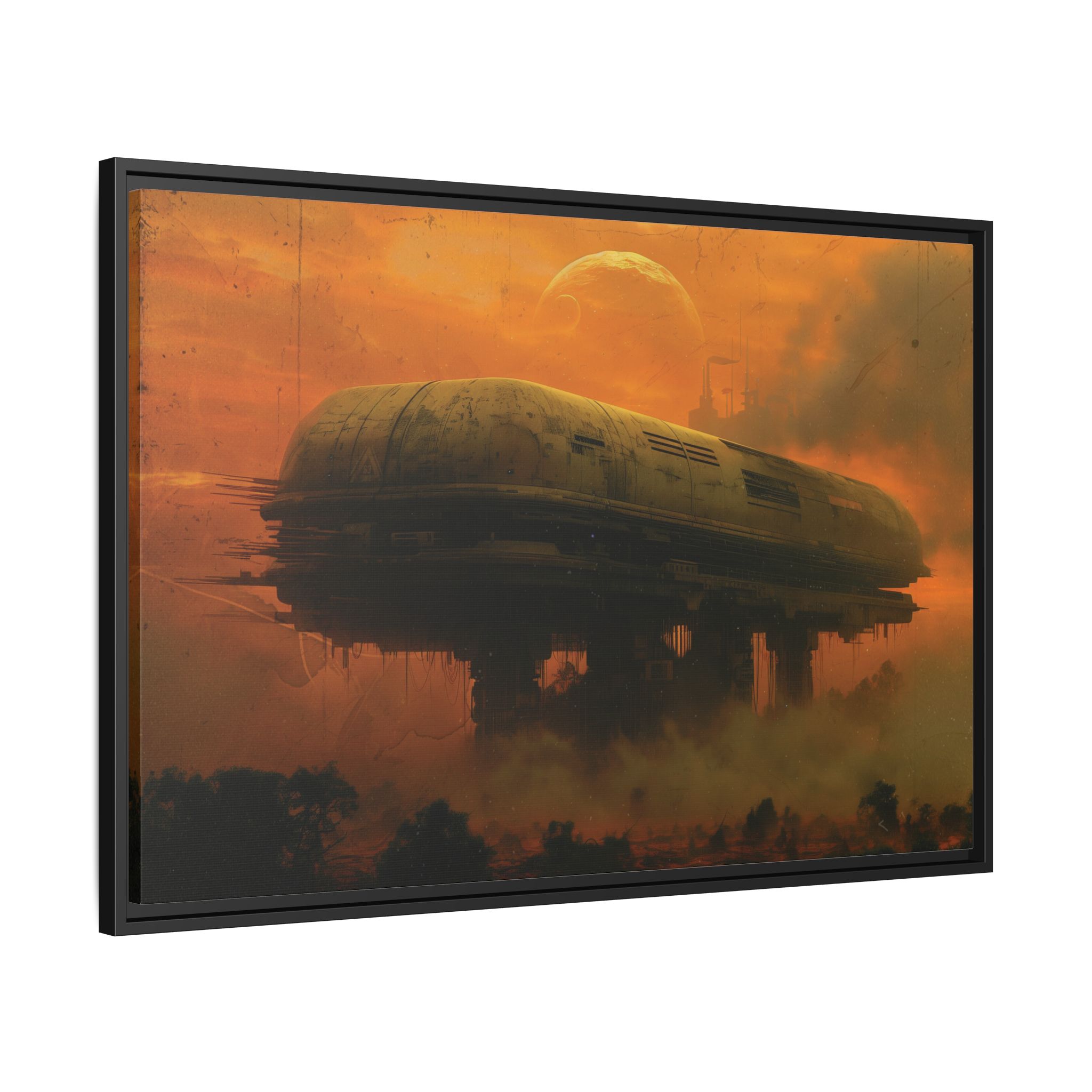 Base 63 v1 (Gold) - Framed Matt Canvas (Black, White, Brown,) - Image 2