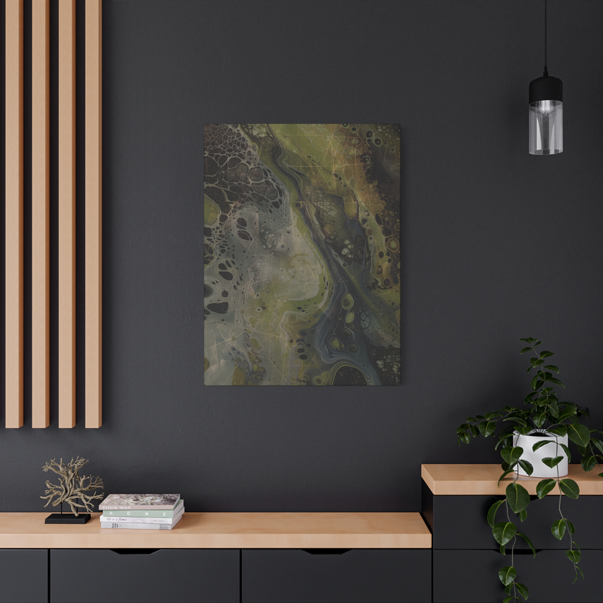 Astrals Cosmic #2 with texture underpainting - Green - Stretched Canvas - Image 12