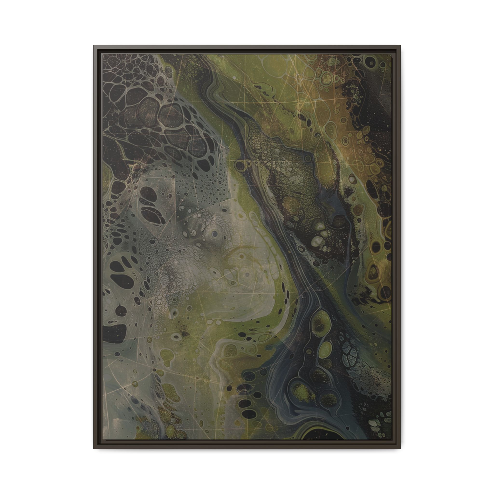 Astrals Cosmic #2 with texture underpainting - Green - Framed Matt Canvas (Black, White, Brown,) - Image 29