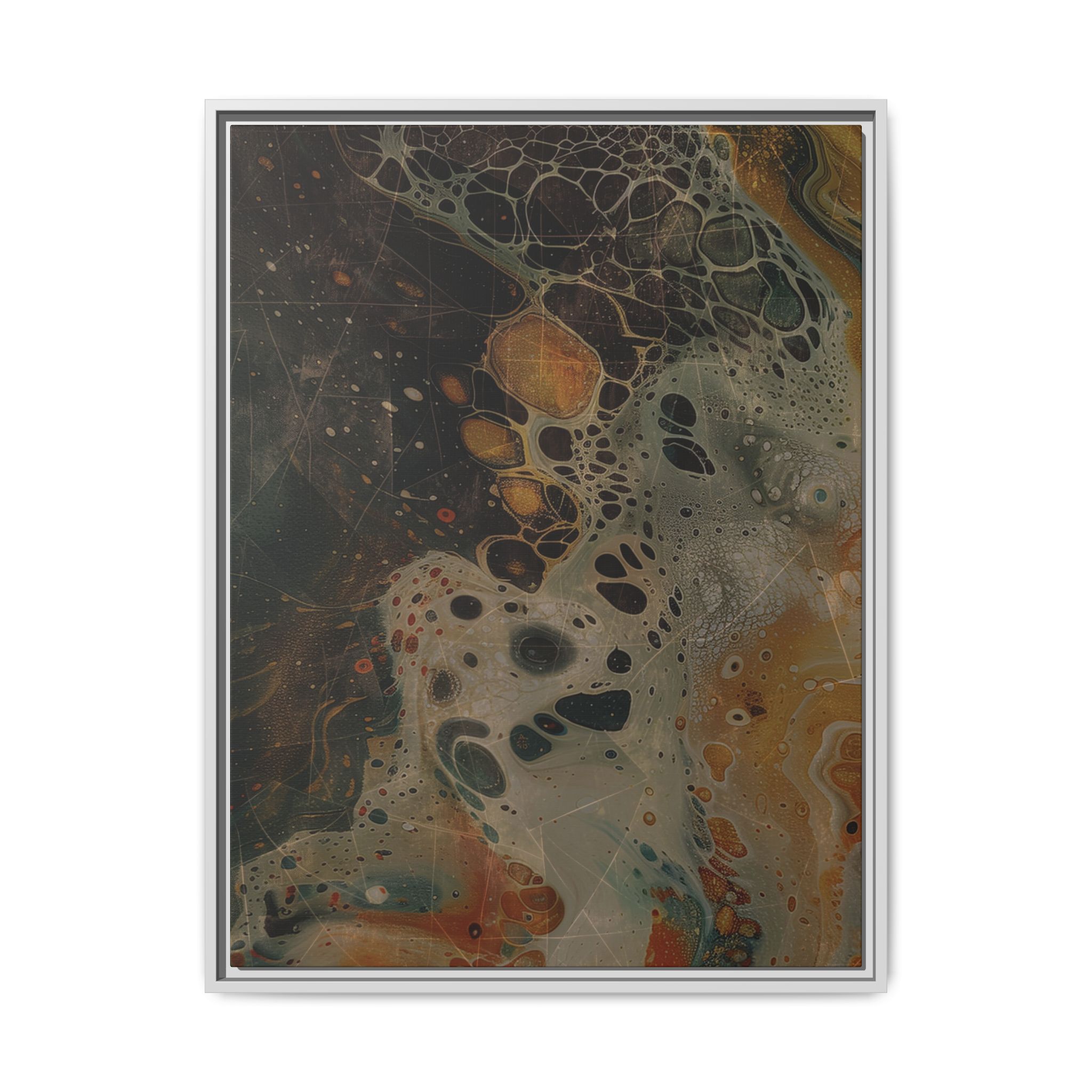 Astrals Cosmic #1 with texture underpainting - Orange - Framed Matt Canvas (Black, White, Brown,) - Image 17