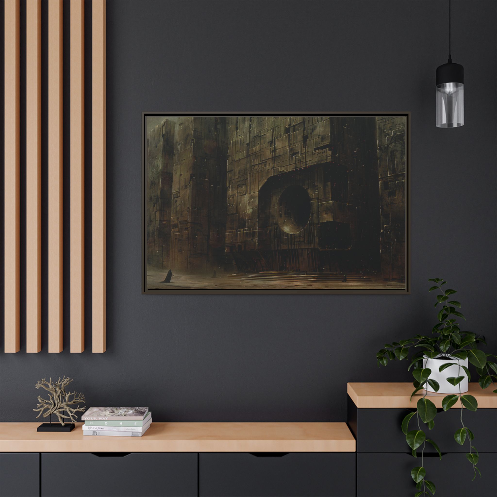 The dark lords return- Framed Matt Canvas (Black, White, Brown,) - Image 20