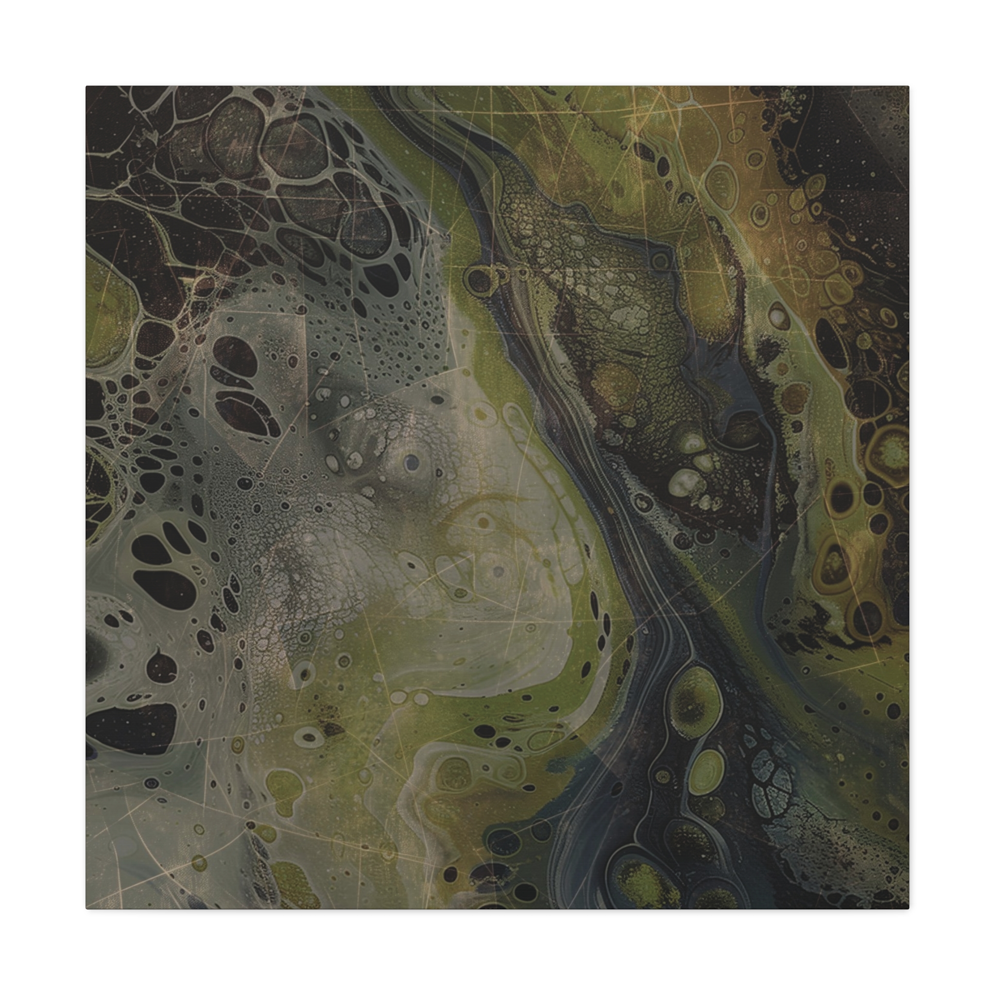 Astrals Cosmic #2 with texture underpainting - Green - Stretched Canvas - Image 31