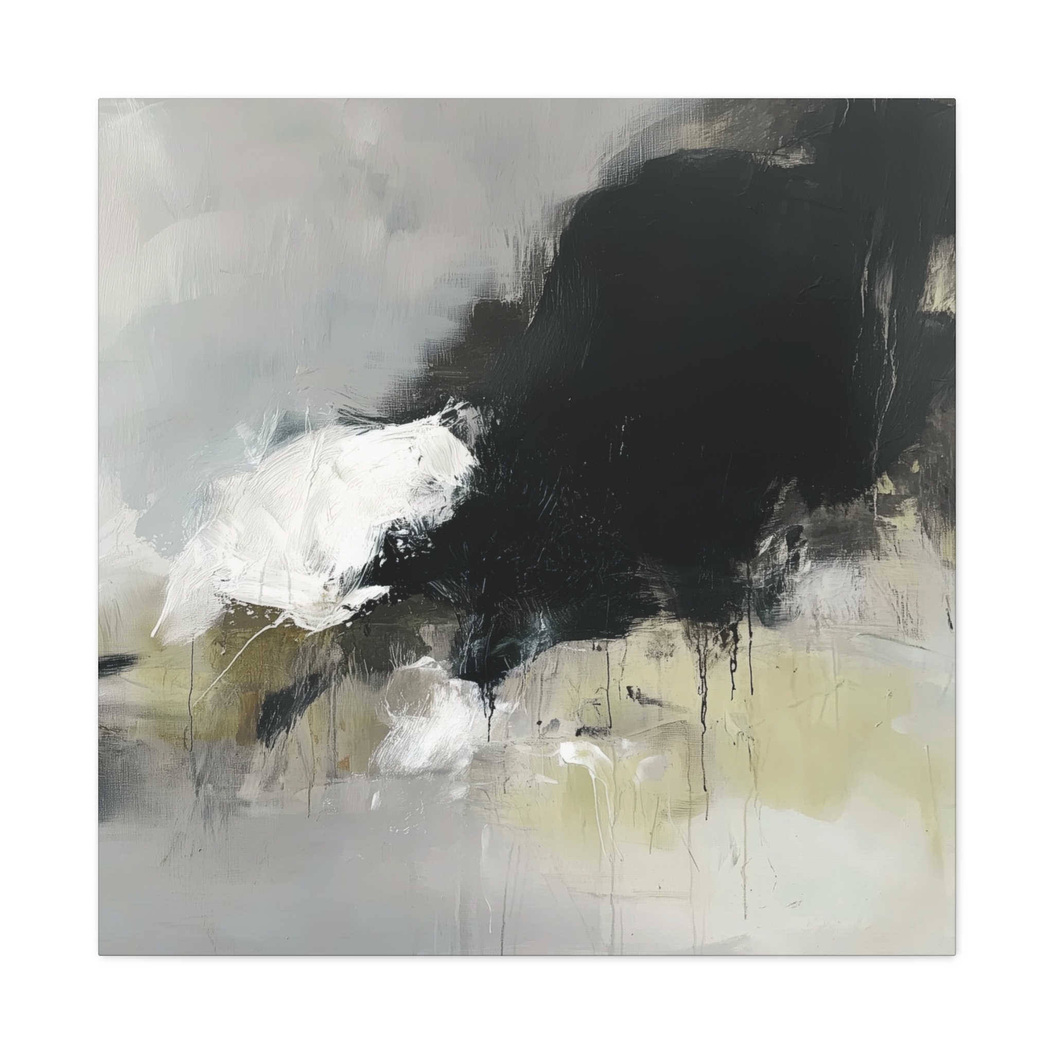 Black Cat White Kitten Two - Stretched Canvas - Image 9