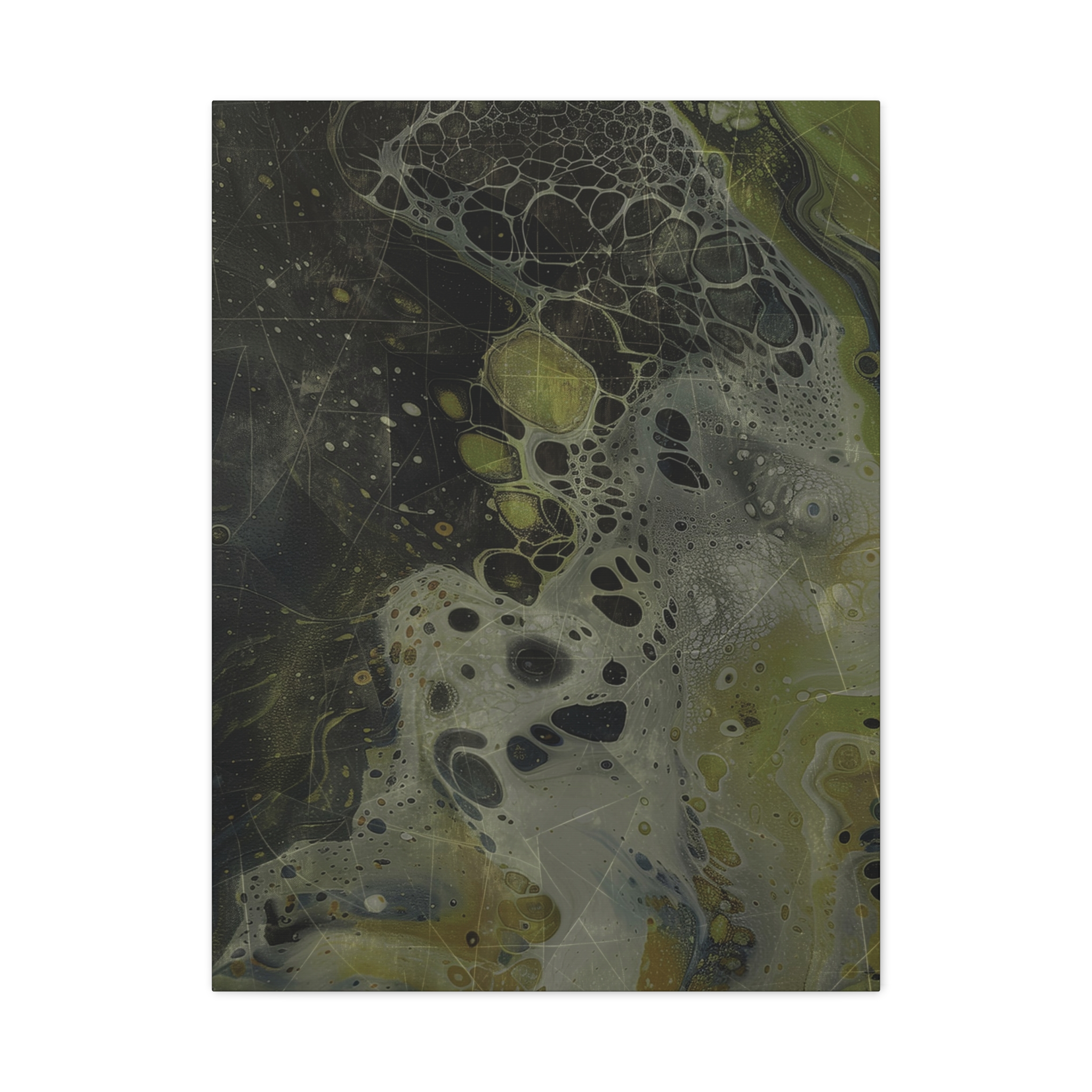 Astrals Cosmic #1 with texture underpainting - Green - Stretched Canvas - Image 5