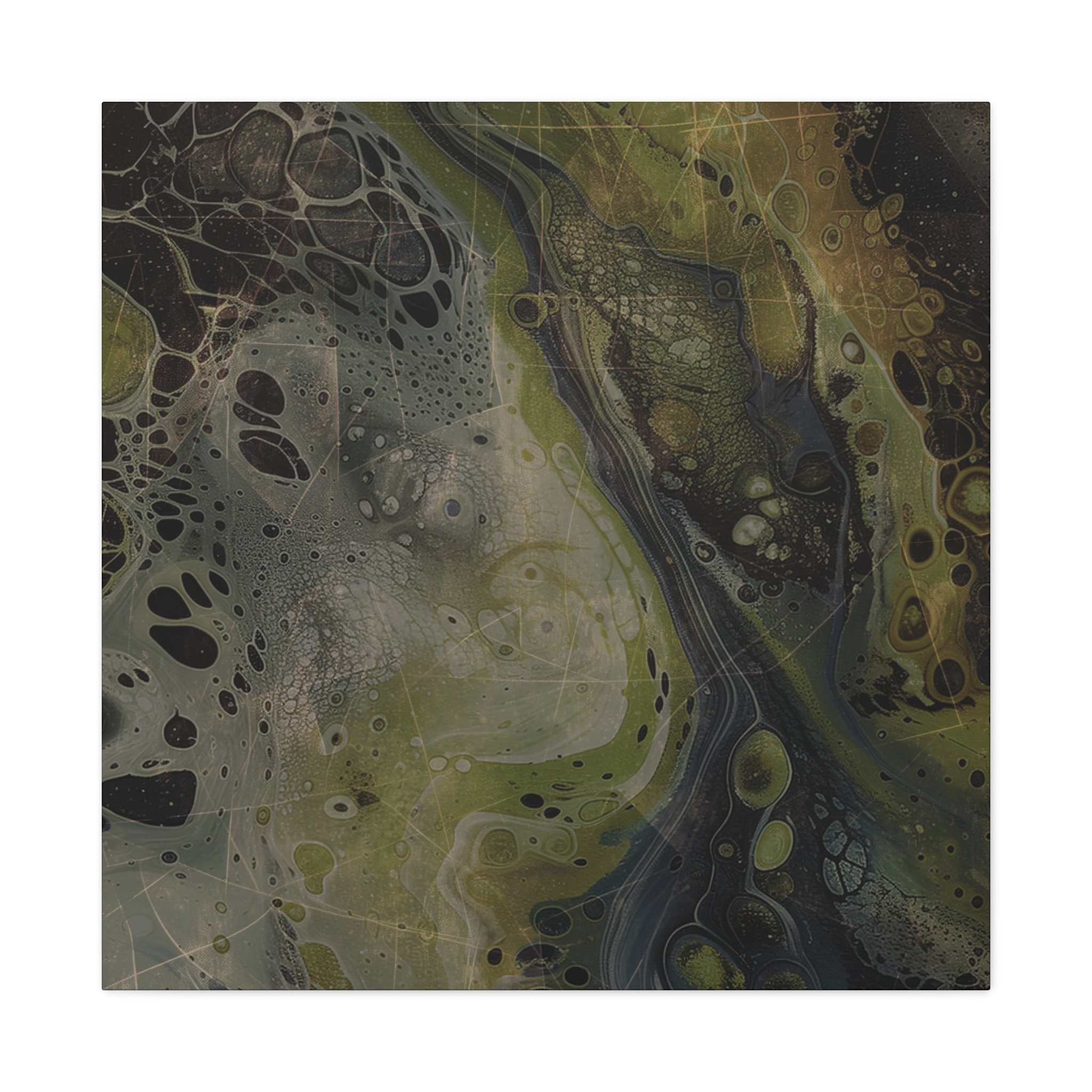 Astrals Cosmic #2 with texture underpainting - Green - Stretched Canvas - Image 27