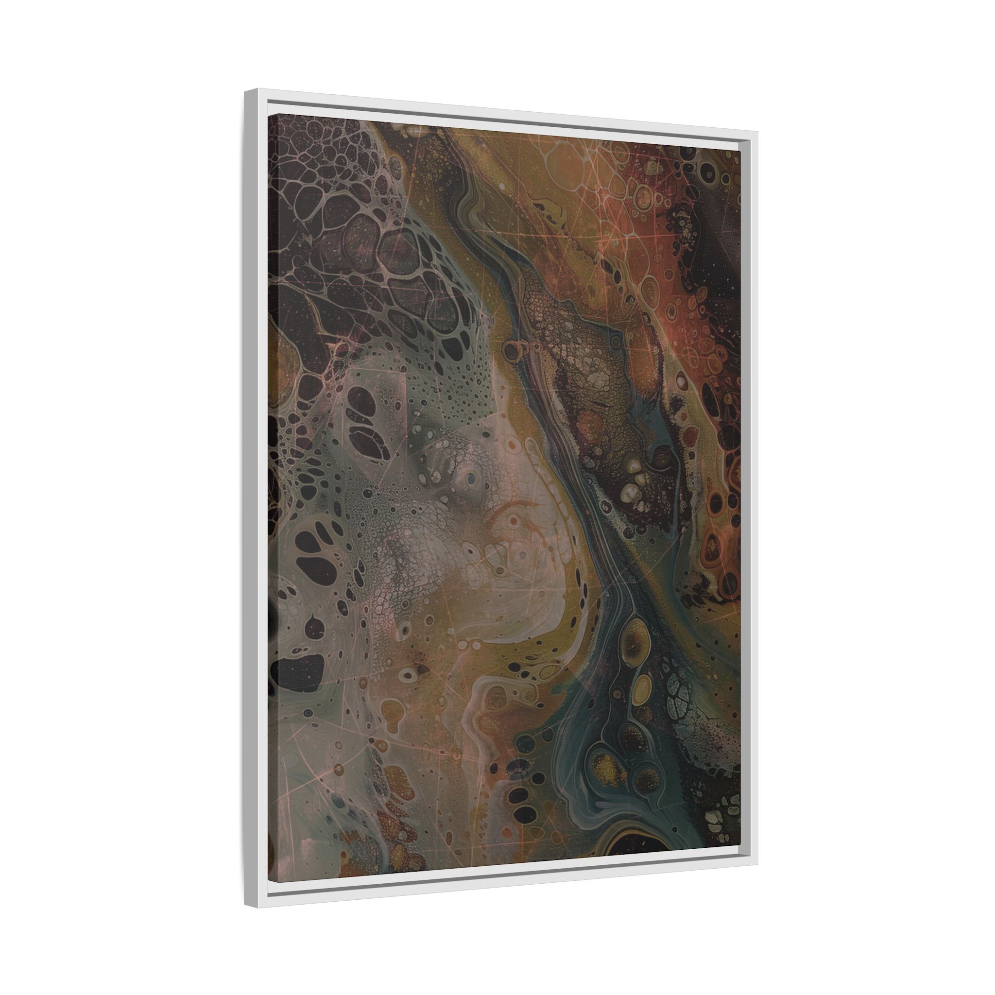 Astrals Cosmic #2 with texture underpainting - Orange - Framed Matt Canvas (Black, White, Brown,) - Image 34