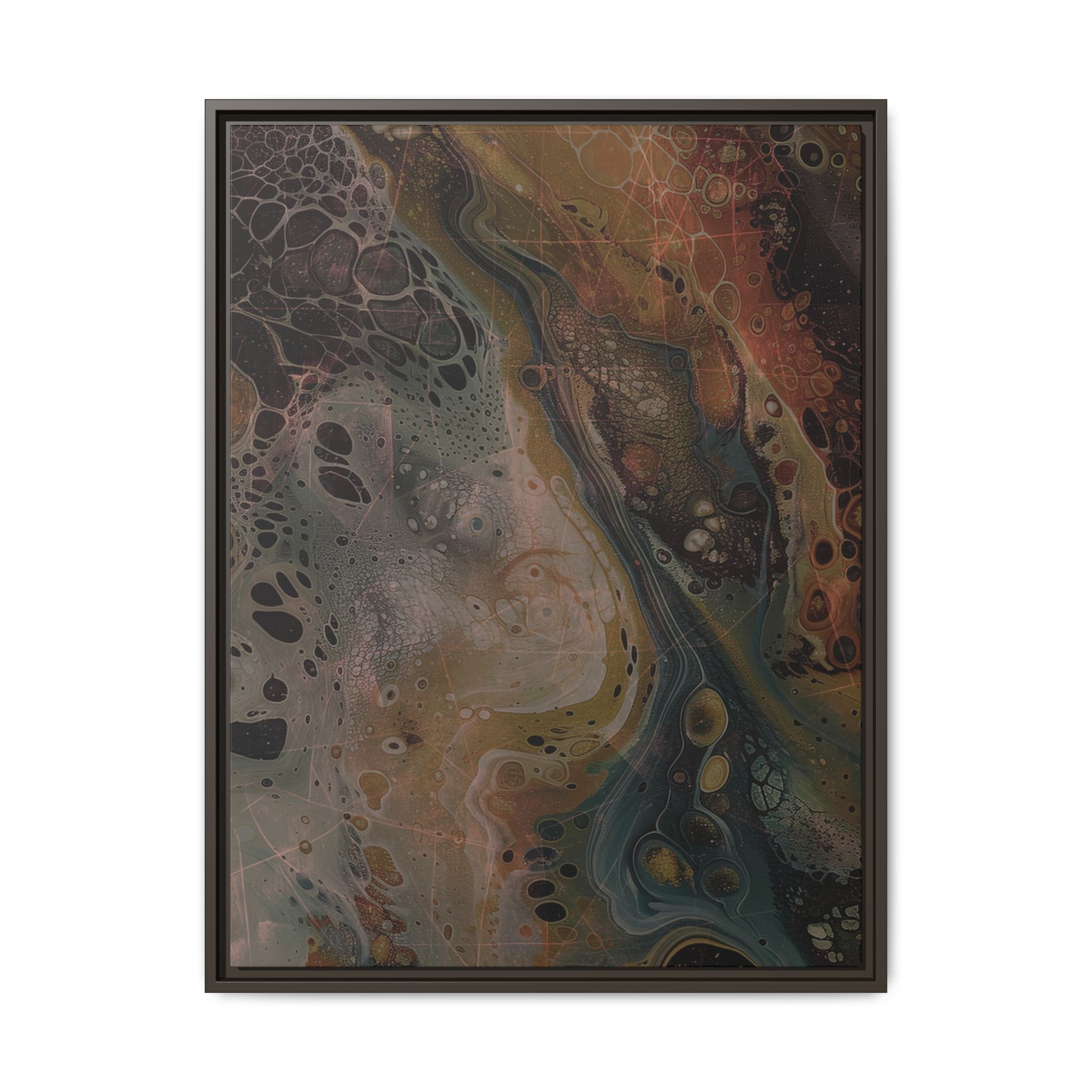 Astrals Cosmic #2 with texture underpainting - Orange - Framed Matt Canvas (Black, White, Brown,) - Image 17