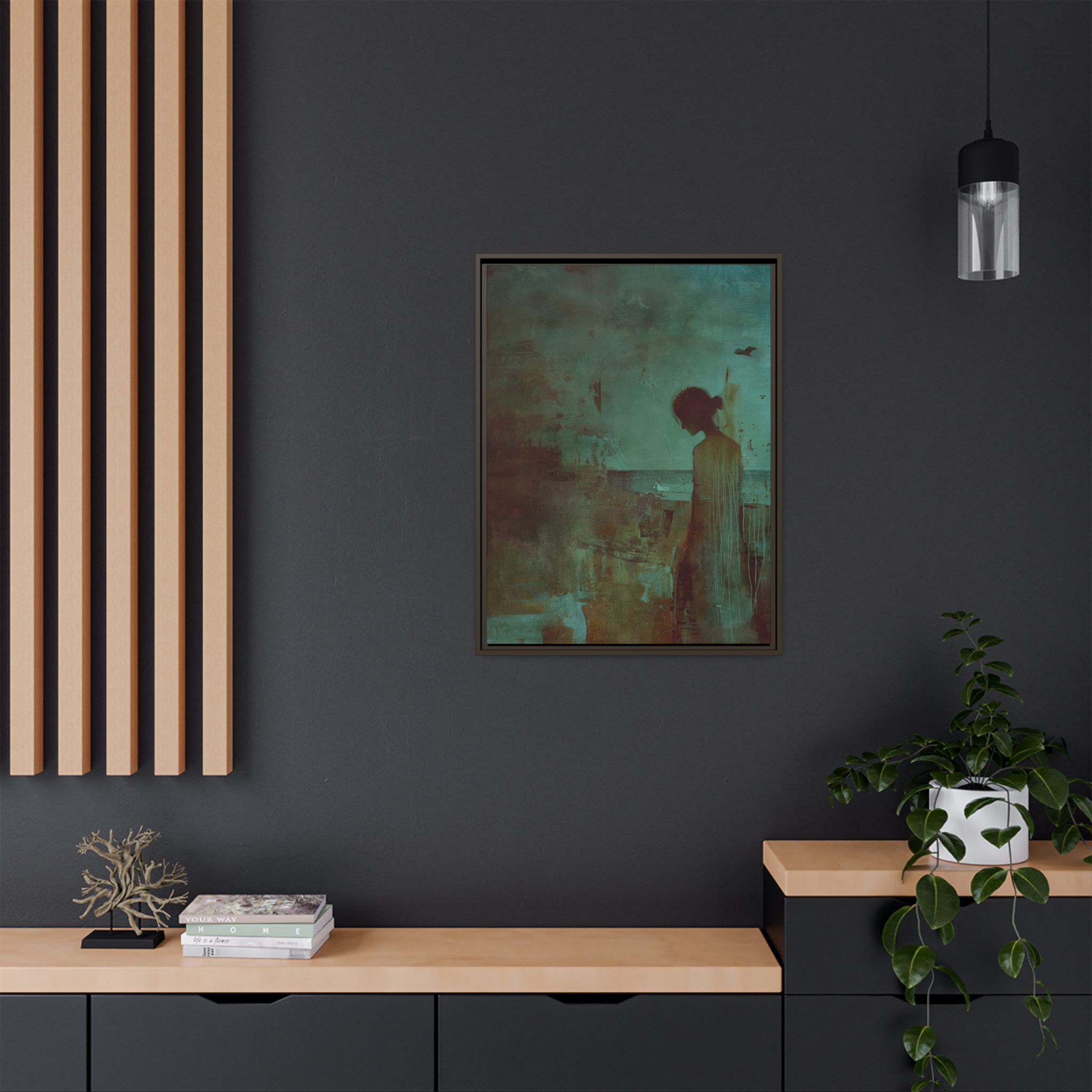 Beachside Walk - blues - Custom Frame - Image 20