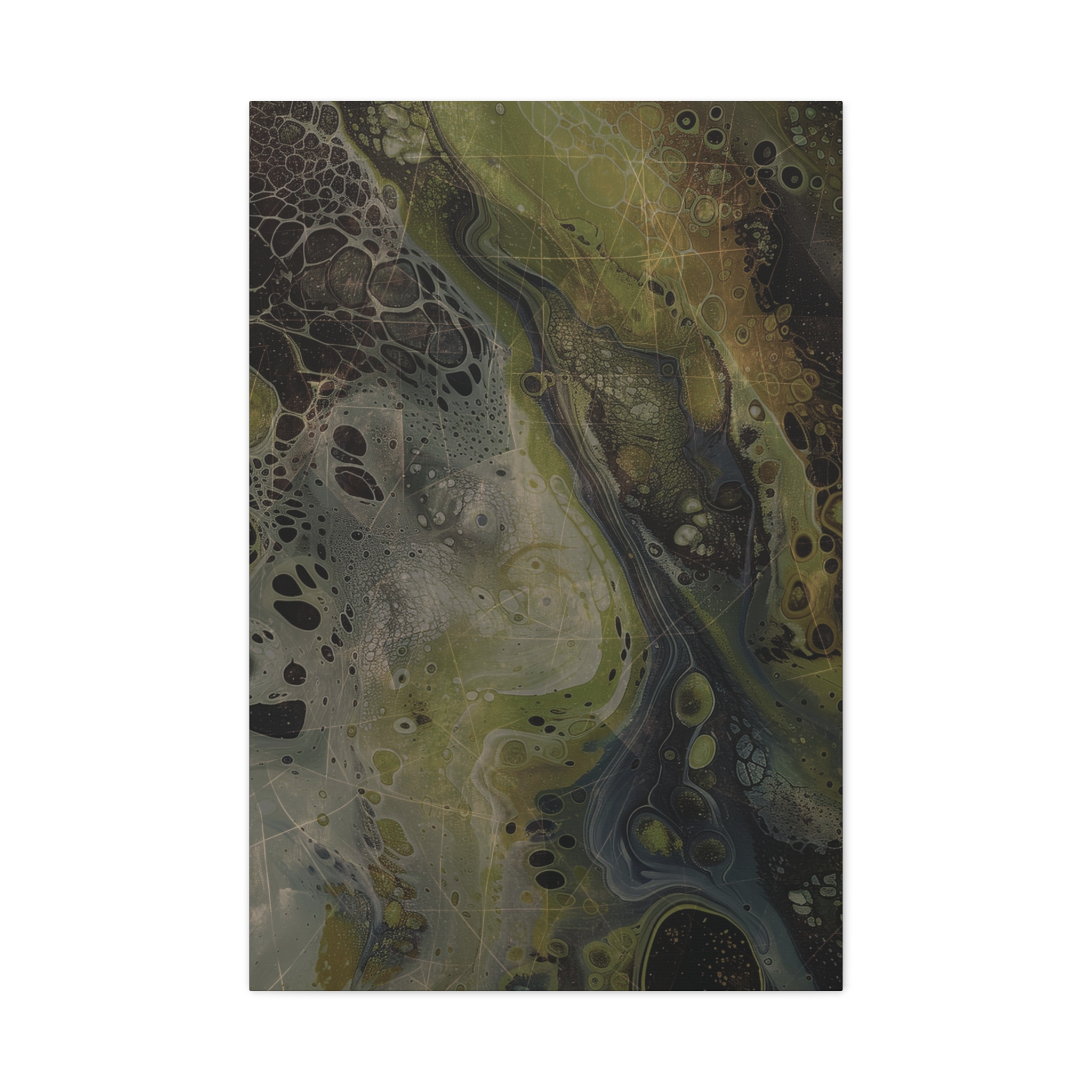 Astrals Cosmic #2 with texture underpainting - Green - Stretched Canvas