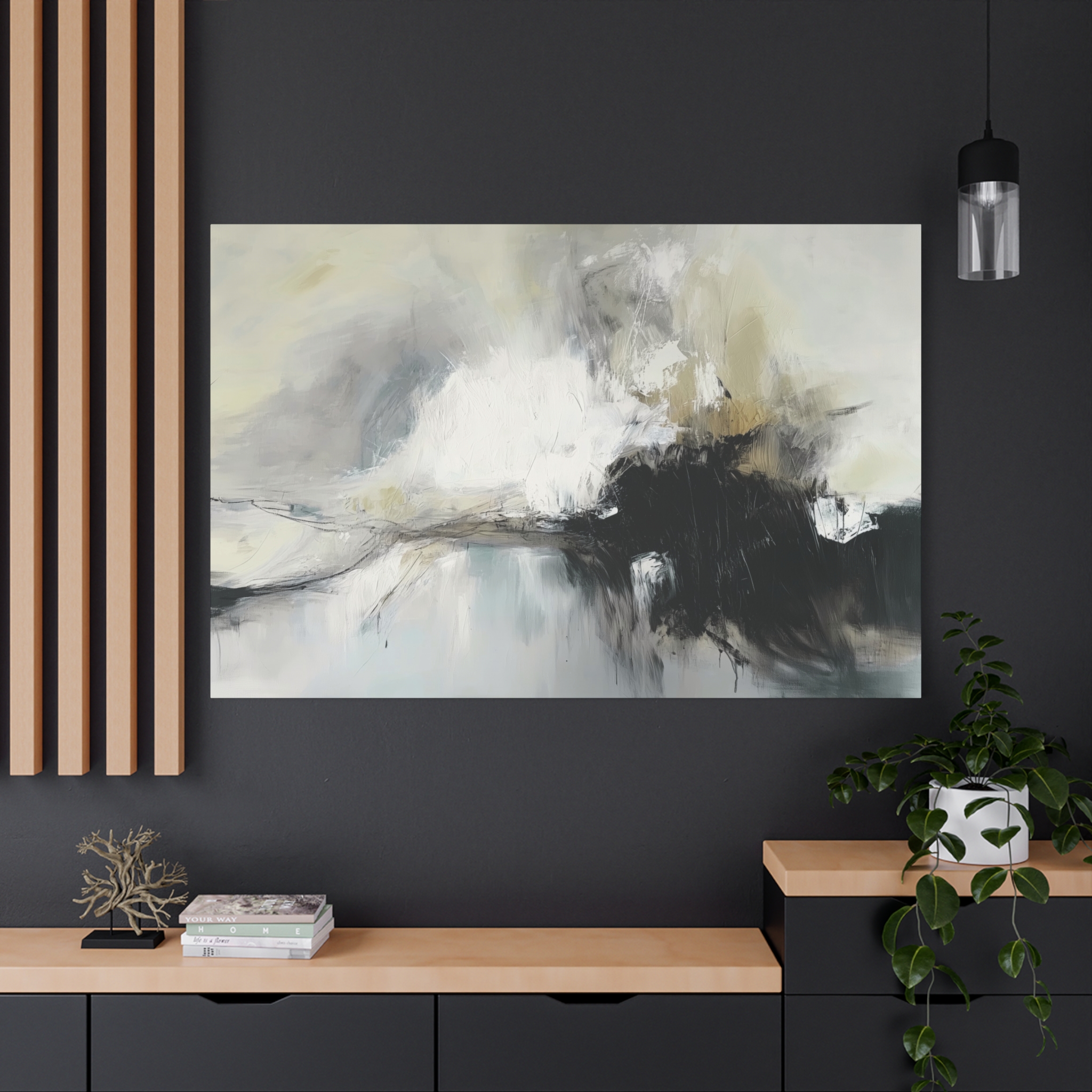 Black Cat White Kitten Four - Stretched Canvas - Image 36