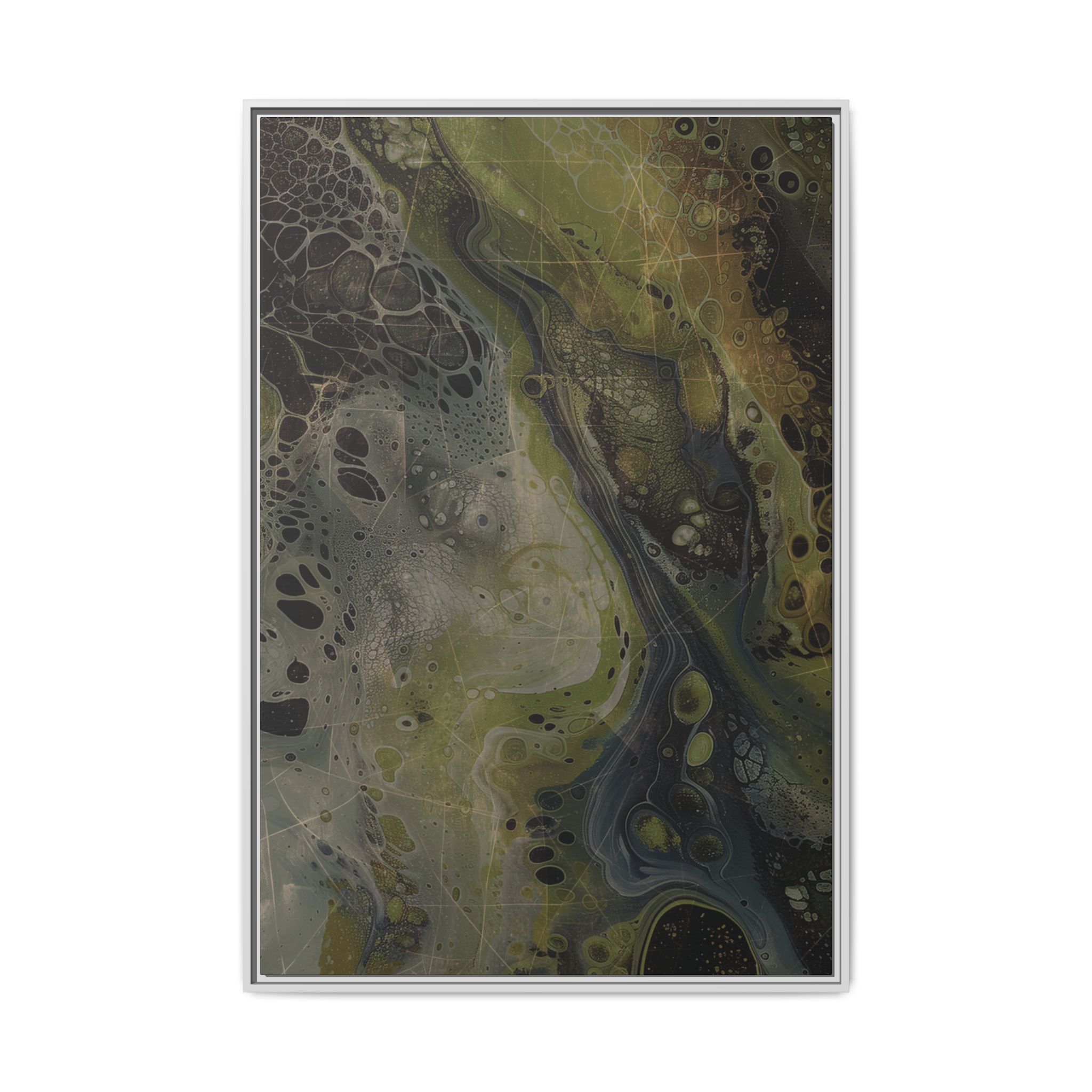 Astrals Cosmic #2 with texture underpainting - Green - Framed Matt Canvas (Black, White, Brown,) - Image 41