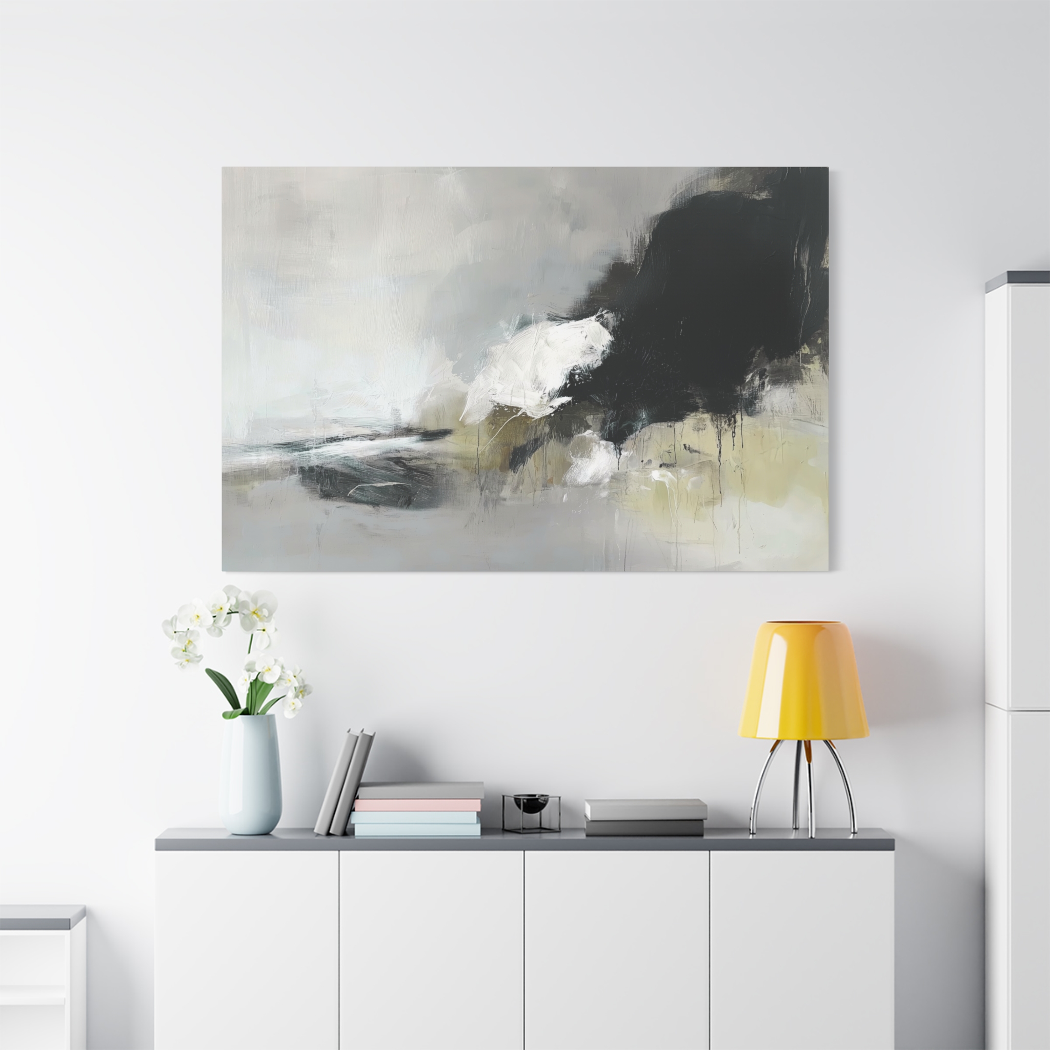 Black Cat White Kitten Two - Stretched Canvas - Image 35