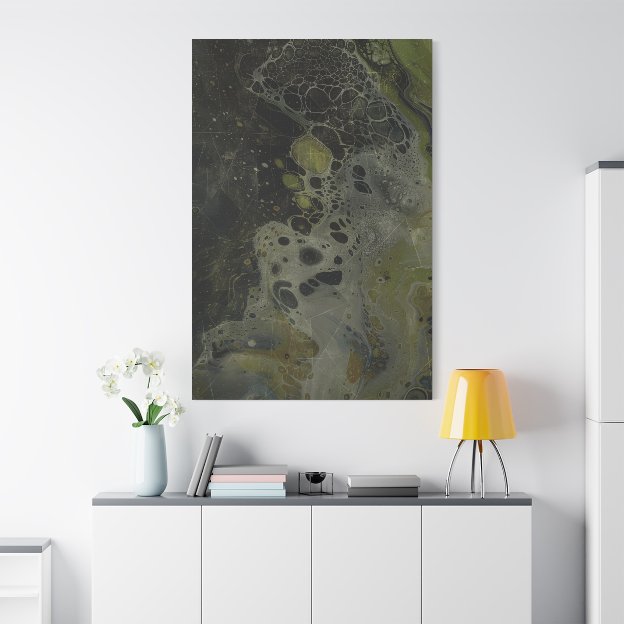 Astrals Cosmic #1 with texture underpainting - Green - Stretched Canvas - Image 19