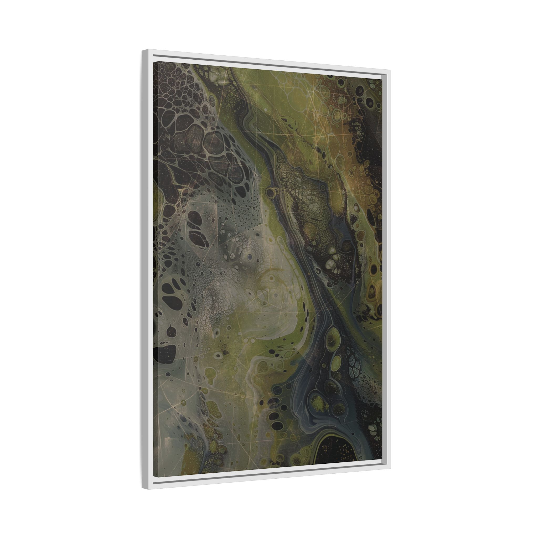 Astrals Cosmic #2 with texture underpainting - Green - Framed Matt Canvas (Black, White, Brown,) - Image 26