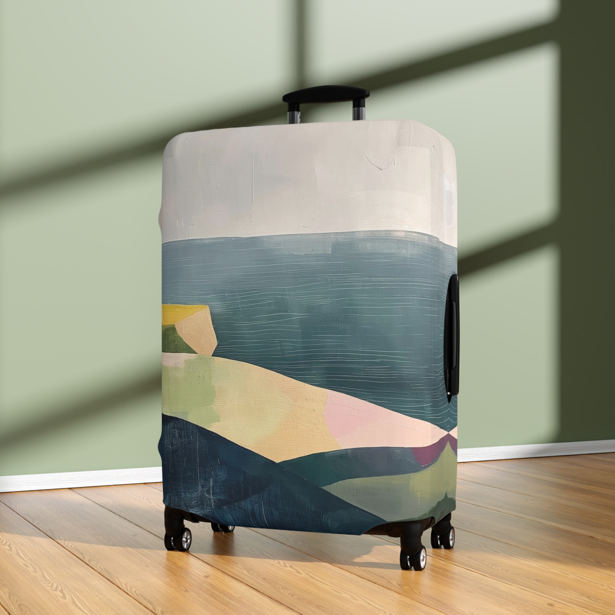 Artistic Luggage Cover - Travel in Style with Coastal Design - Image 12