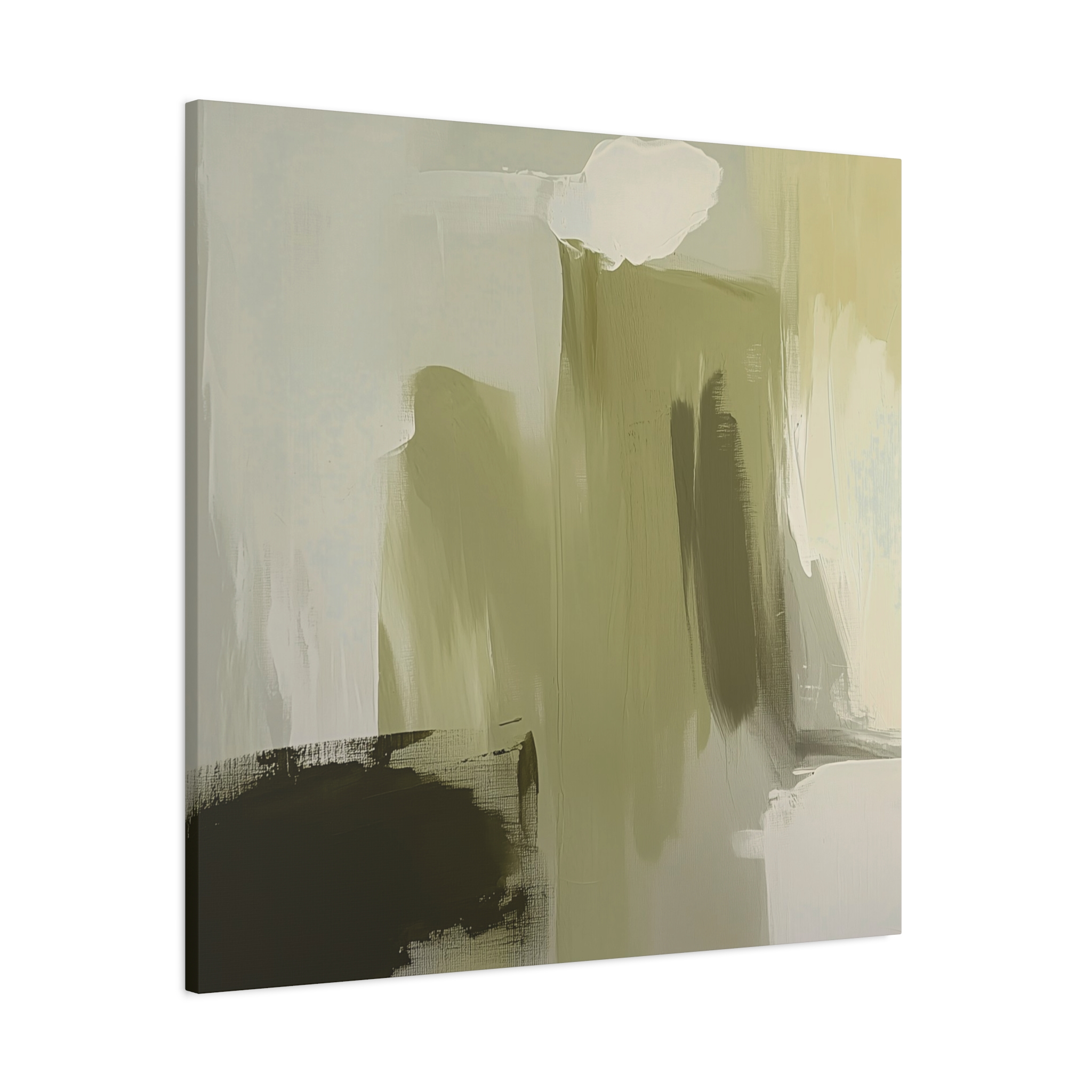 Loose Brushes - Cloud Tower - Olive - Stretched Canvas - Image 14