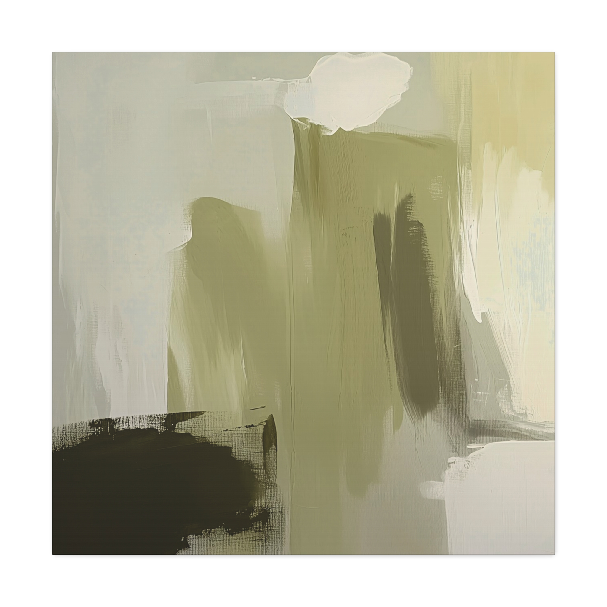Loose Brushes - Cloud Tower - Olive - Stretched Canvas - Image 13