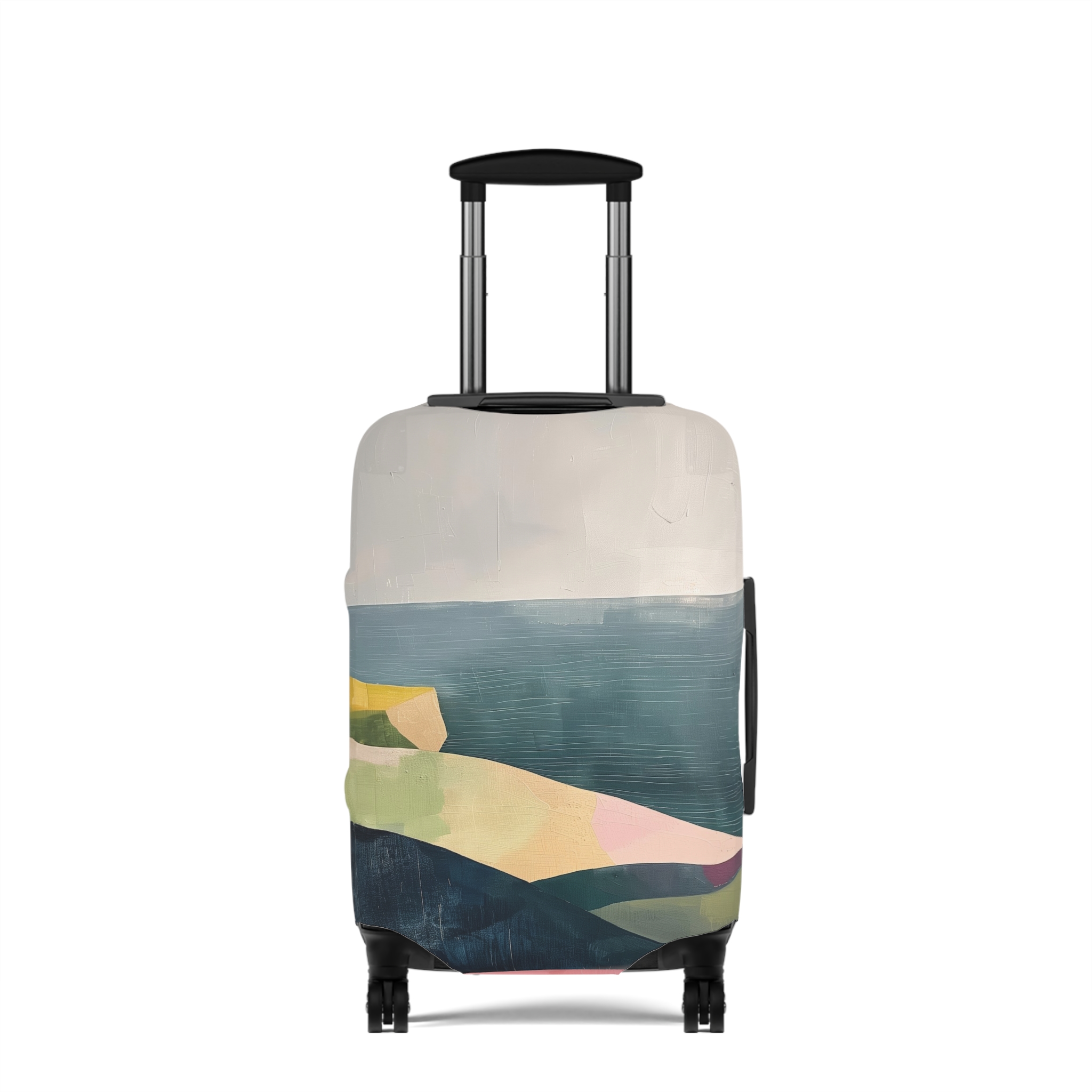 Artistic Luggage Cover - Travel in Style with Coastal Design