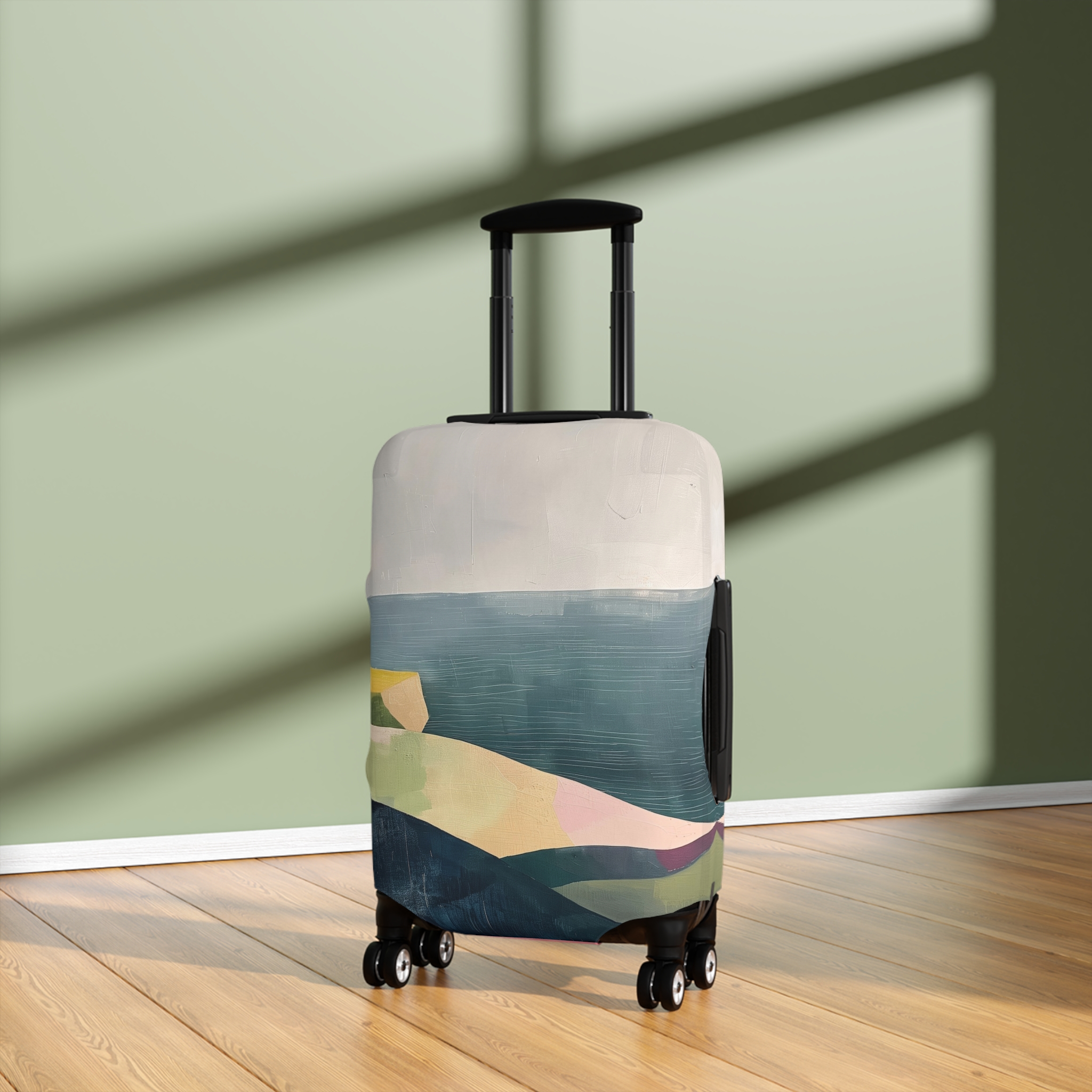 Artistic Luggage Cover - Travel in Style with Coastal Design - Image 4