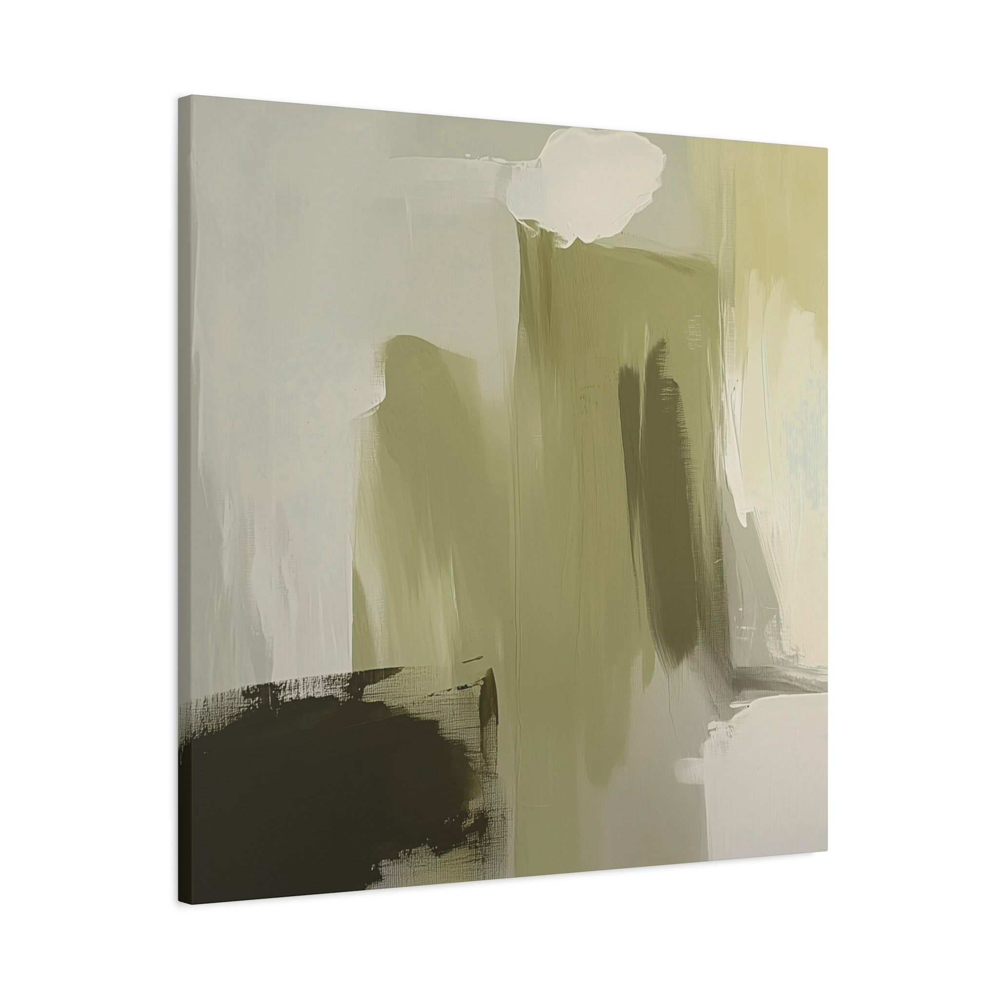 Loose Brushes - Cloud Tower - Olive - Stretched Canvas - Image 10