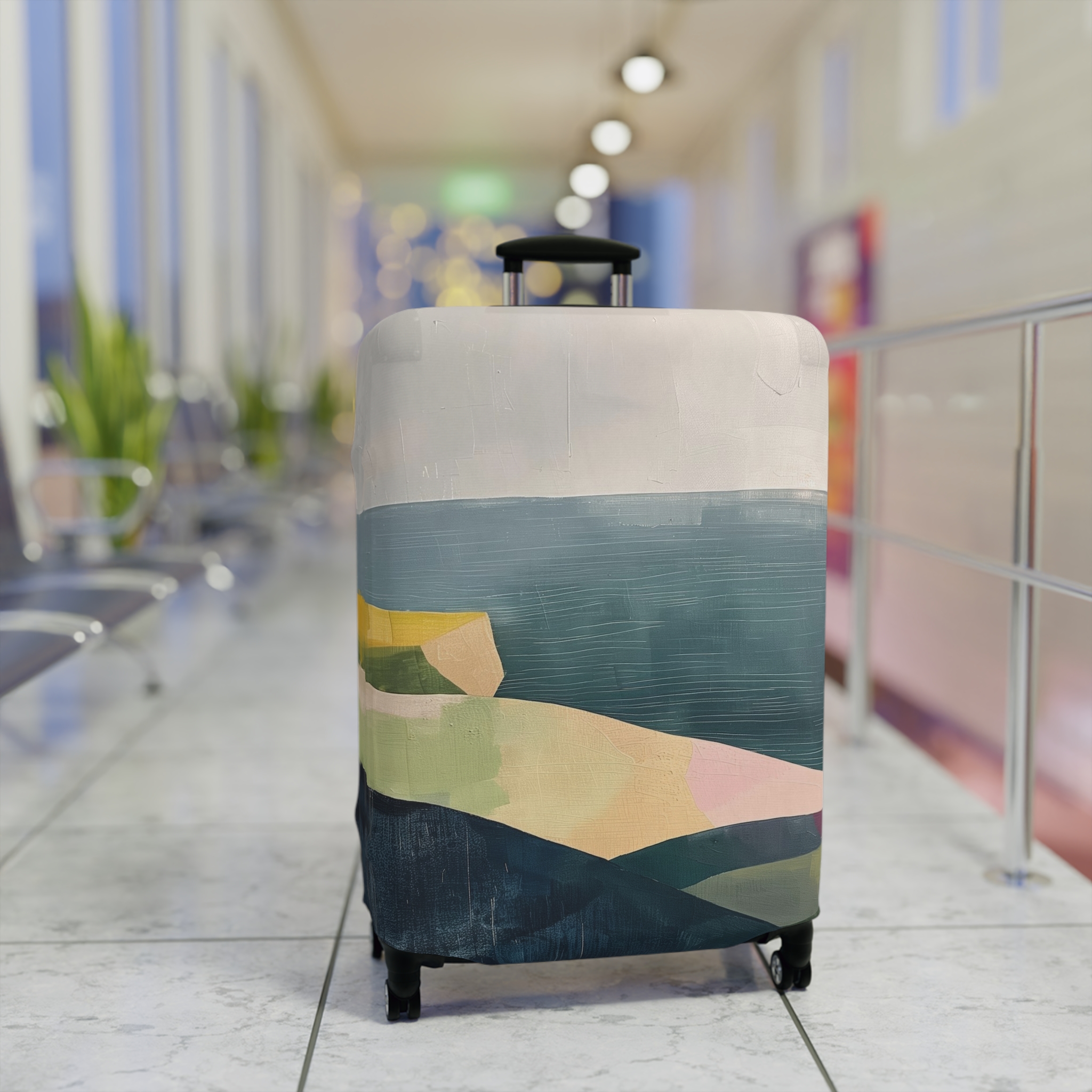 Artistic Luggage Cover - Travel in Style with Coastal Design - Image 11