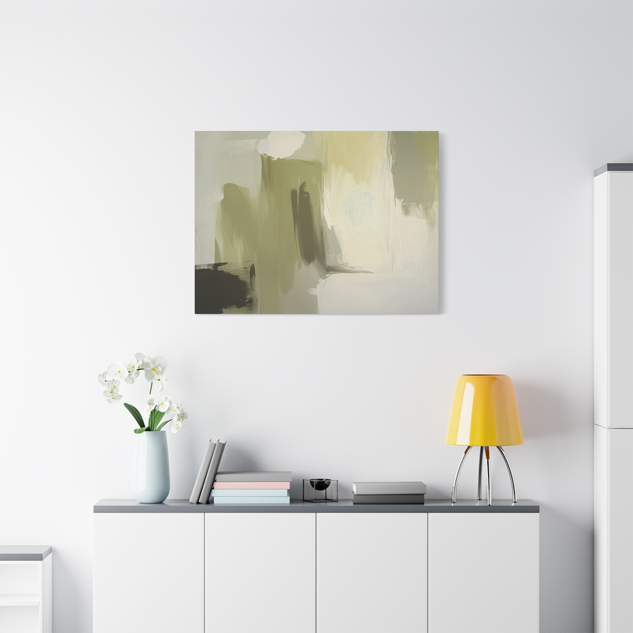 Loose Brushes - Cloud Tower - Olive - Stretched Canvas - Image 23