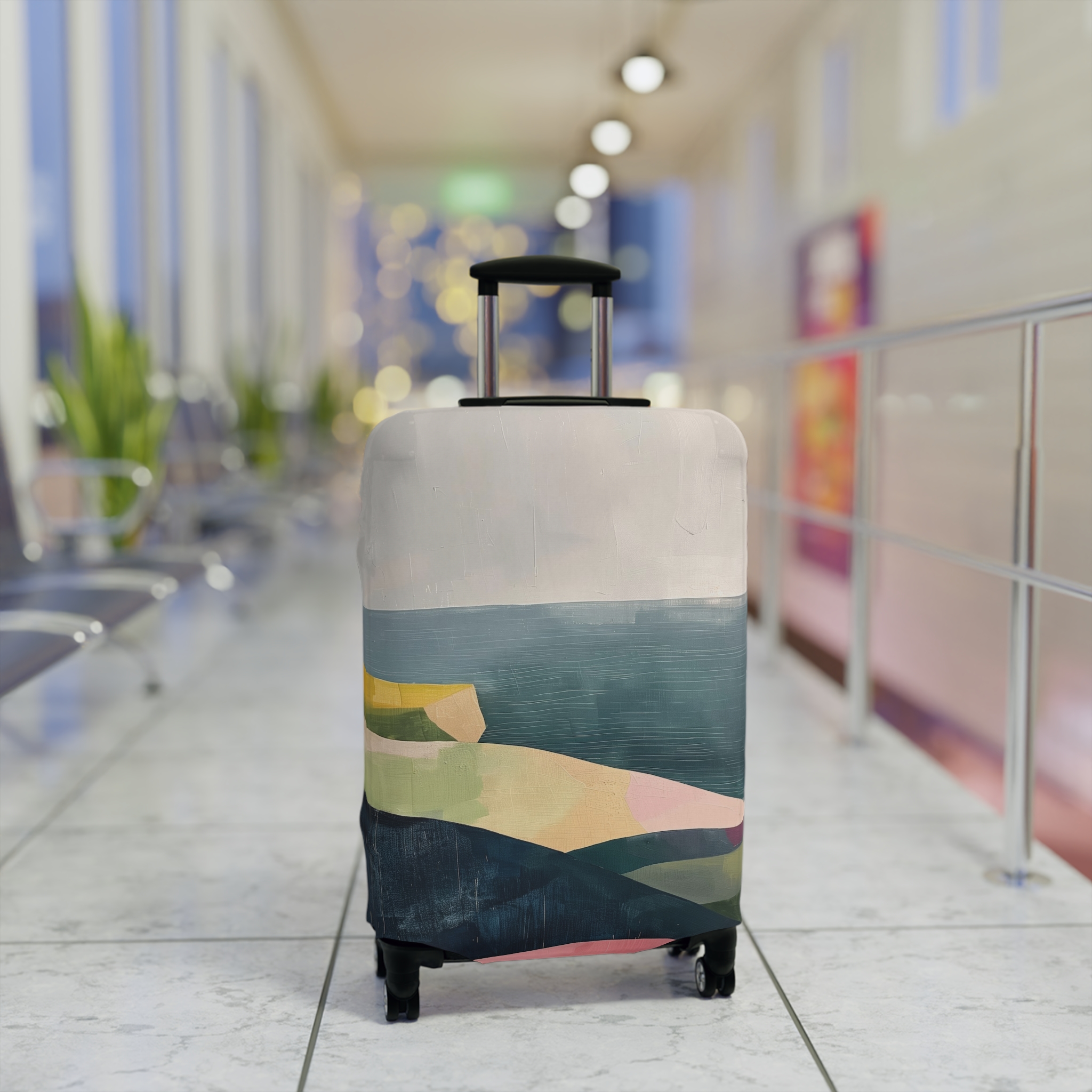 Artistic Luggage Cover - Travel in Style with Coastal Design - Image 7