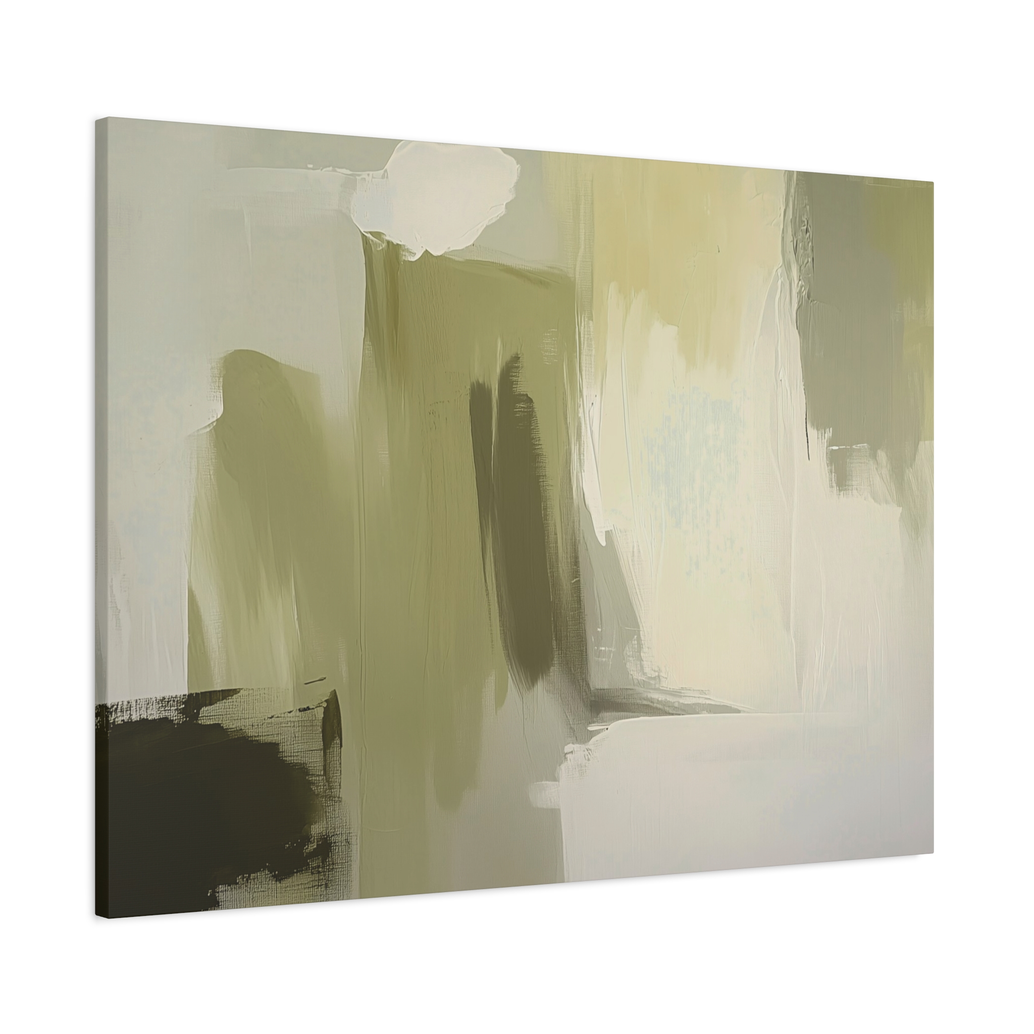 Loose Brushes - Cloud Tower - Olive - Stretched Canvas - Image 22