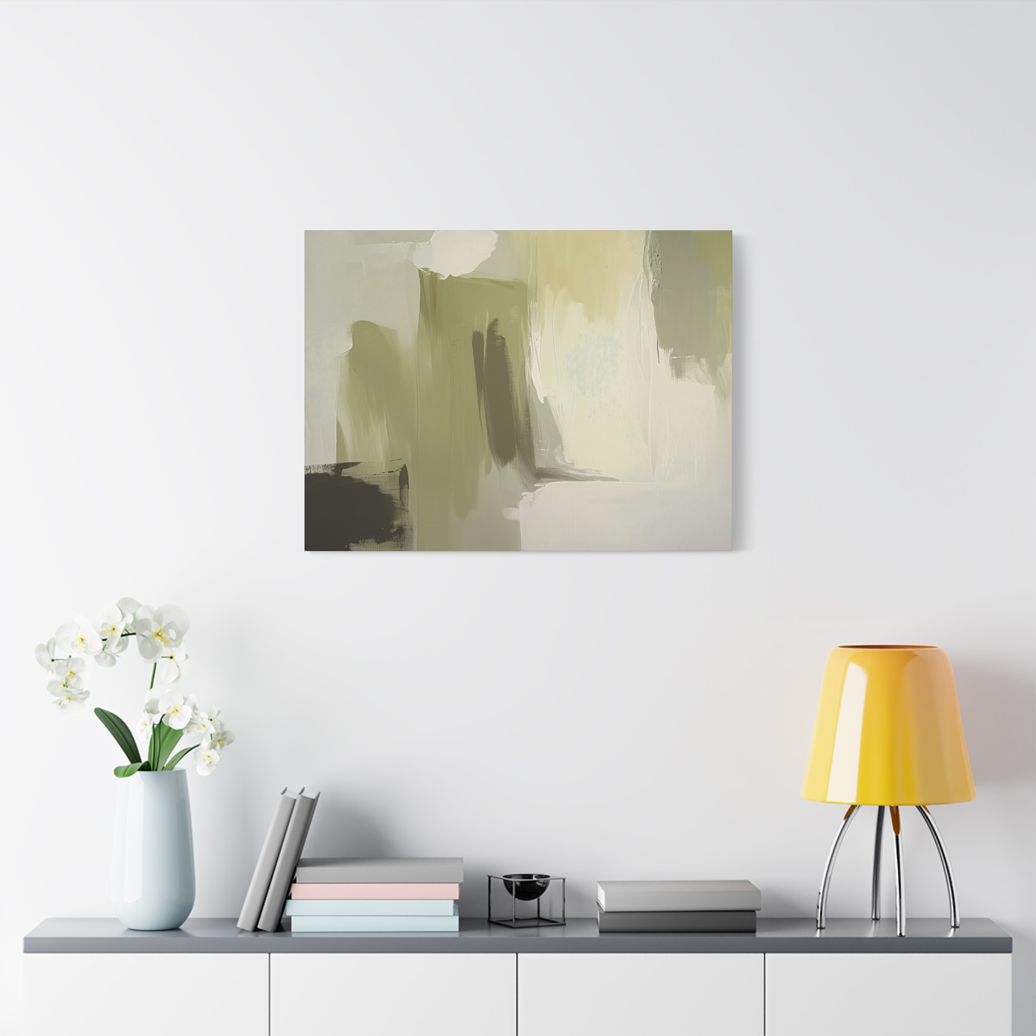 Loose Brushes - Cloud Tower - Olive - Stretched Canvas - Image 19