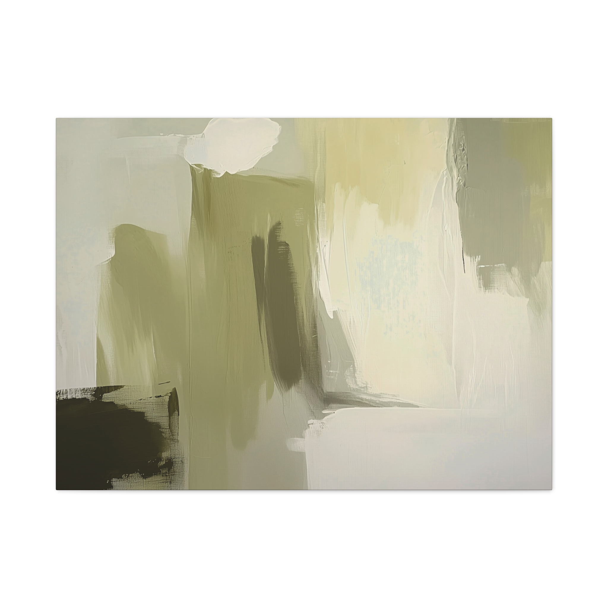 Loose Brushes - Cloud Tower - Olive - Stretched Canvas - Image 21