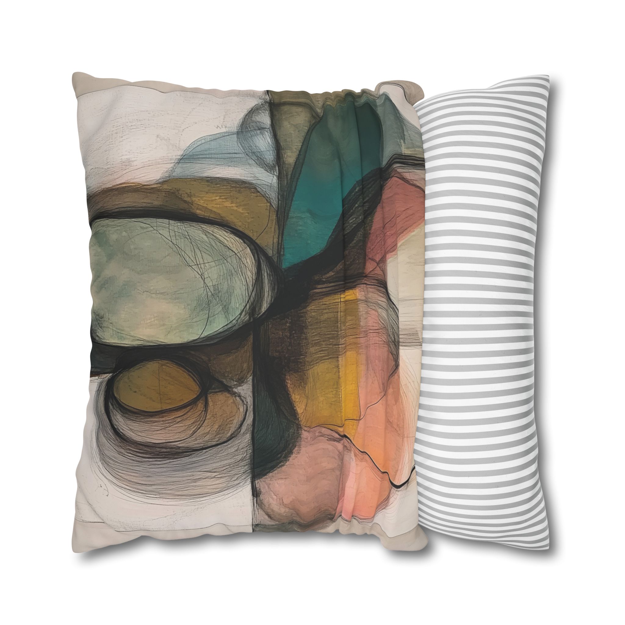 Organica - Print Pillowcase - Decorative Square Poly Canvas Cushion for Home Decor - Image 2