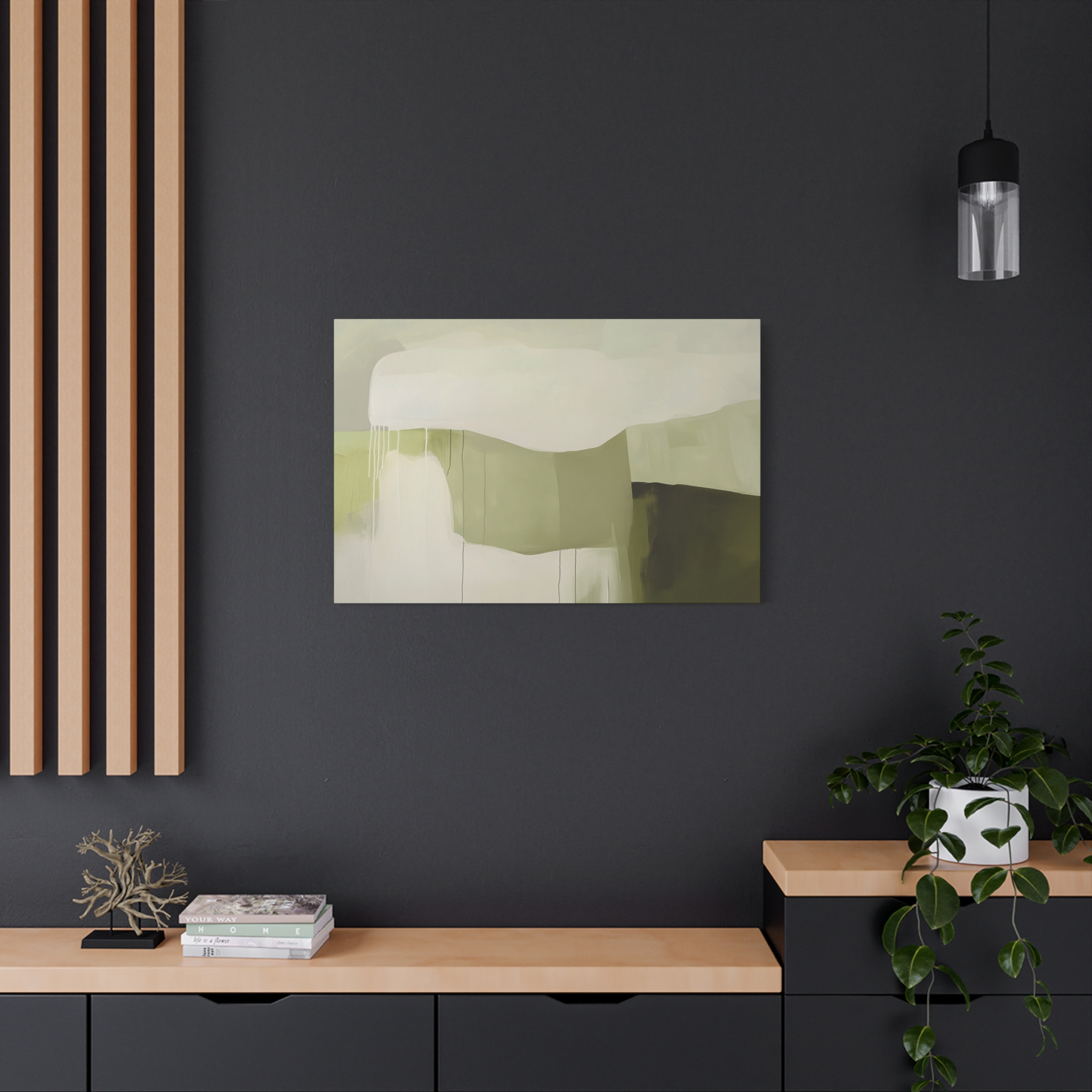 Loose Brushes - Farm - Olive - Stretched Canvas - Image 4