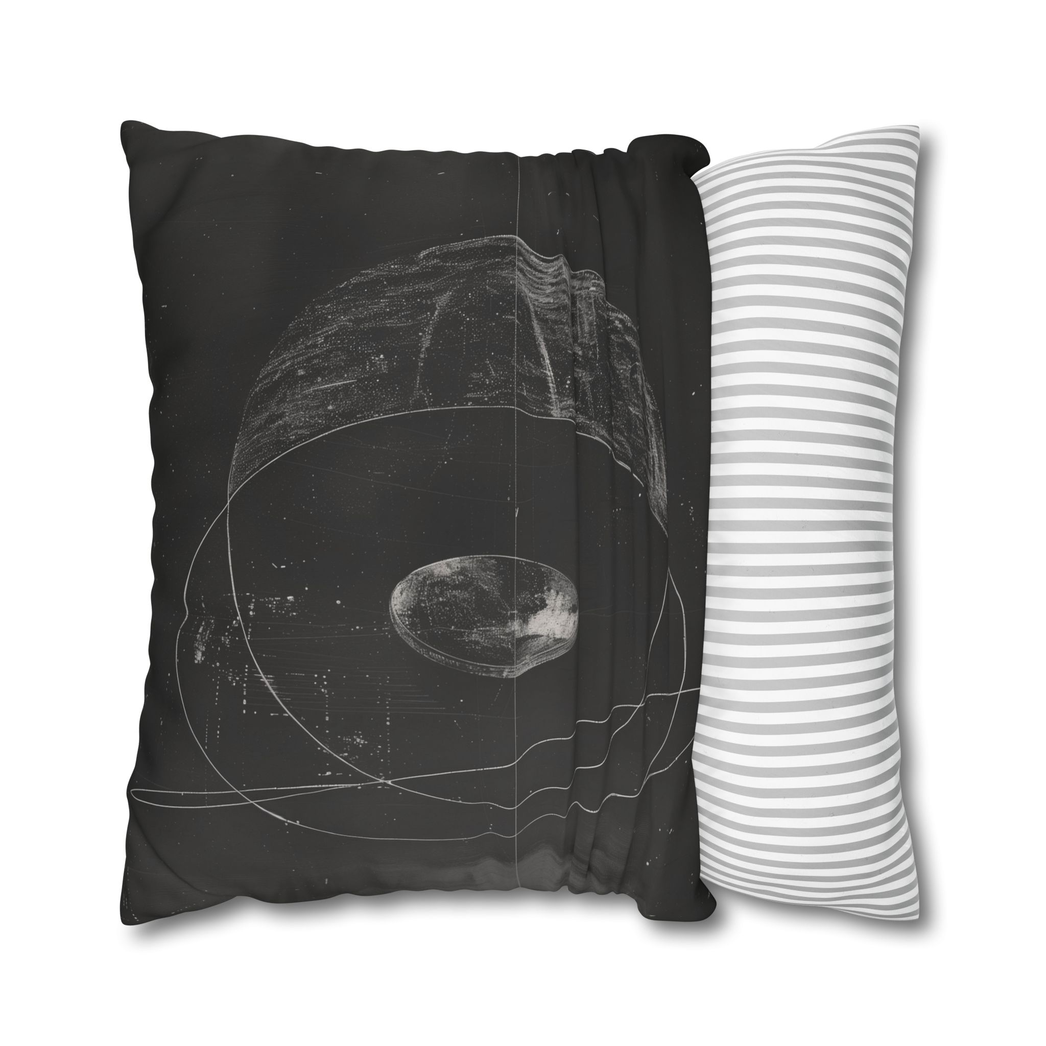 Black Board Science - Print Pillowcase - Decorative Square Poly Canvas Cushion - Image 2