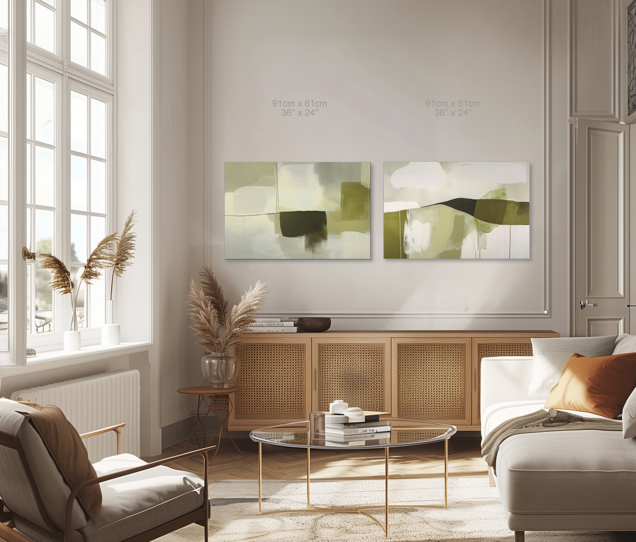 Loose Brushes - Farm - Olive - Stretched Canvas - Image 37