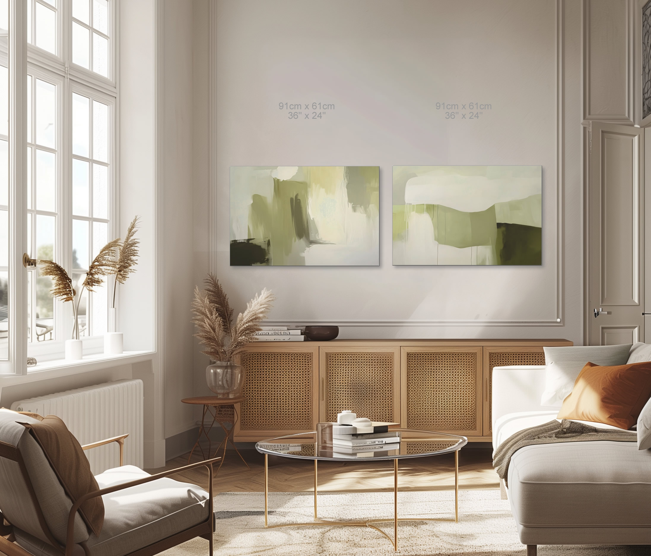 Loose Brushes - Farm - Olive - Stretched Canvas - Image 36