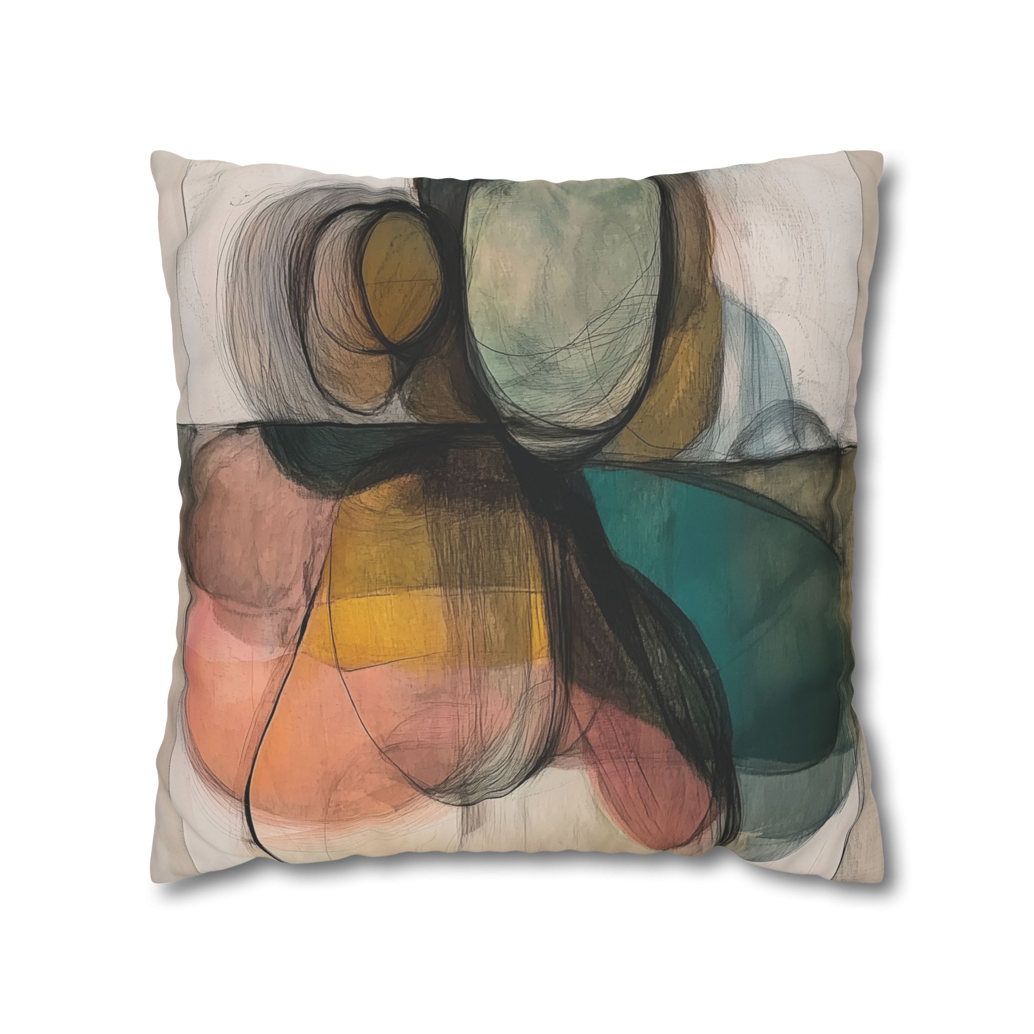 Organica - Print Pillowcase - Decorative Square Poly Canvas Cushion for Home Decor - Image 5