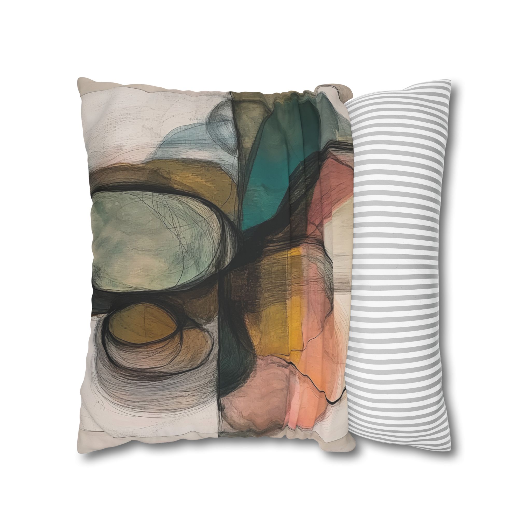 Organica - Print Pillowcase - Decorative Square Poly Canvas Cushion for Home Decor - Image 6