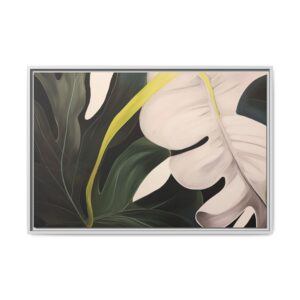 Leaf - White - Landscape - Custom Frame