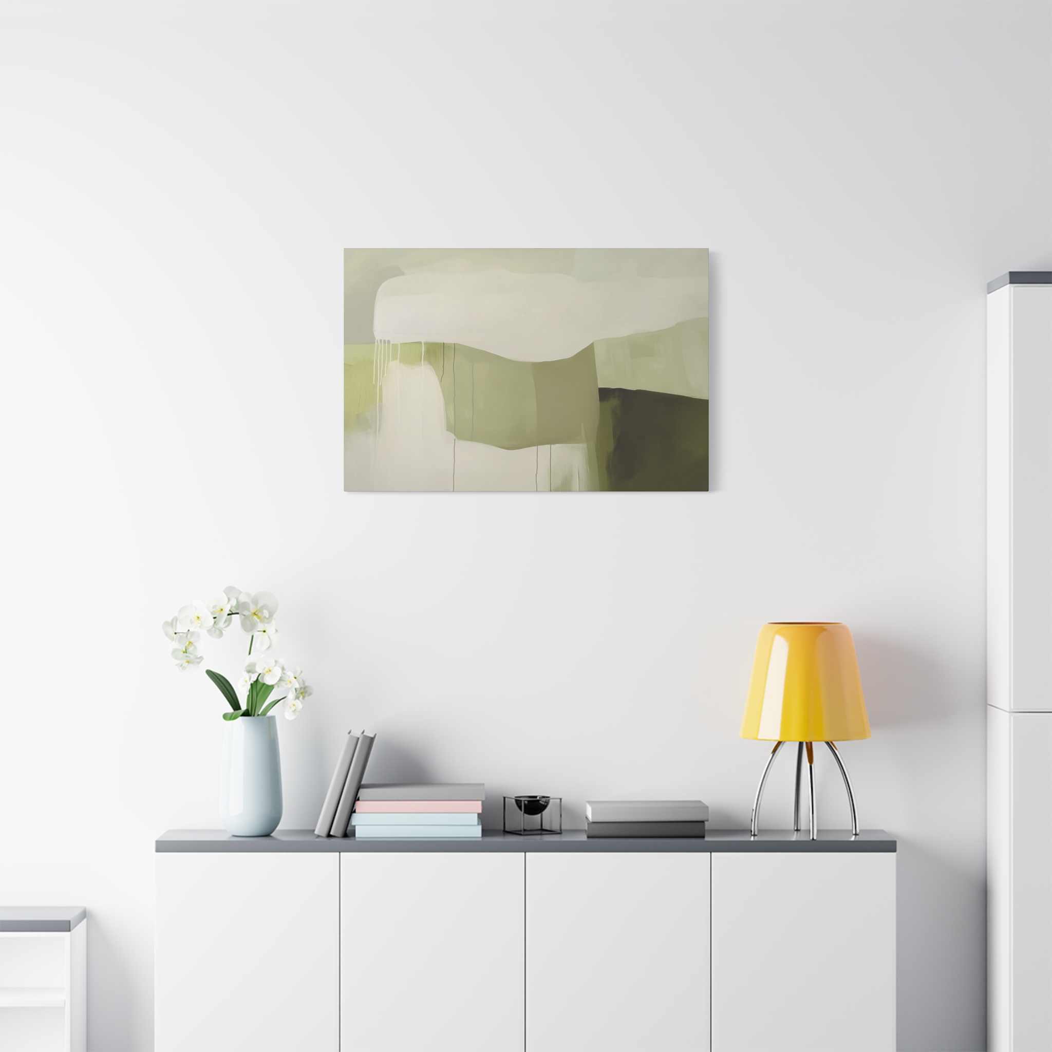 Loose Brushes - Farm - Olive - Stretched Canvas - Image 3