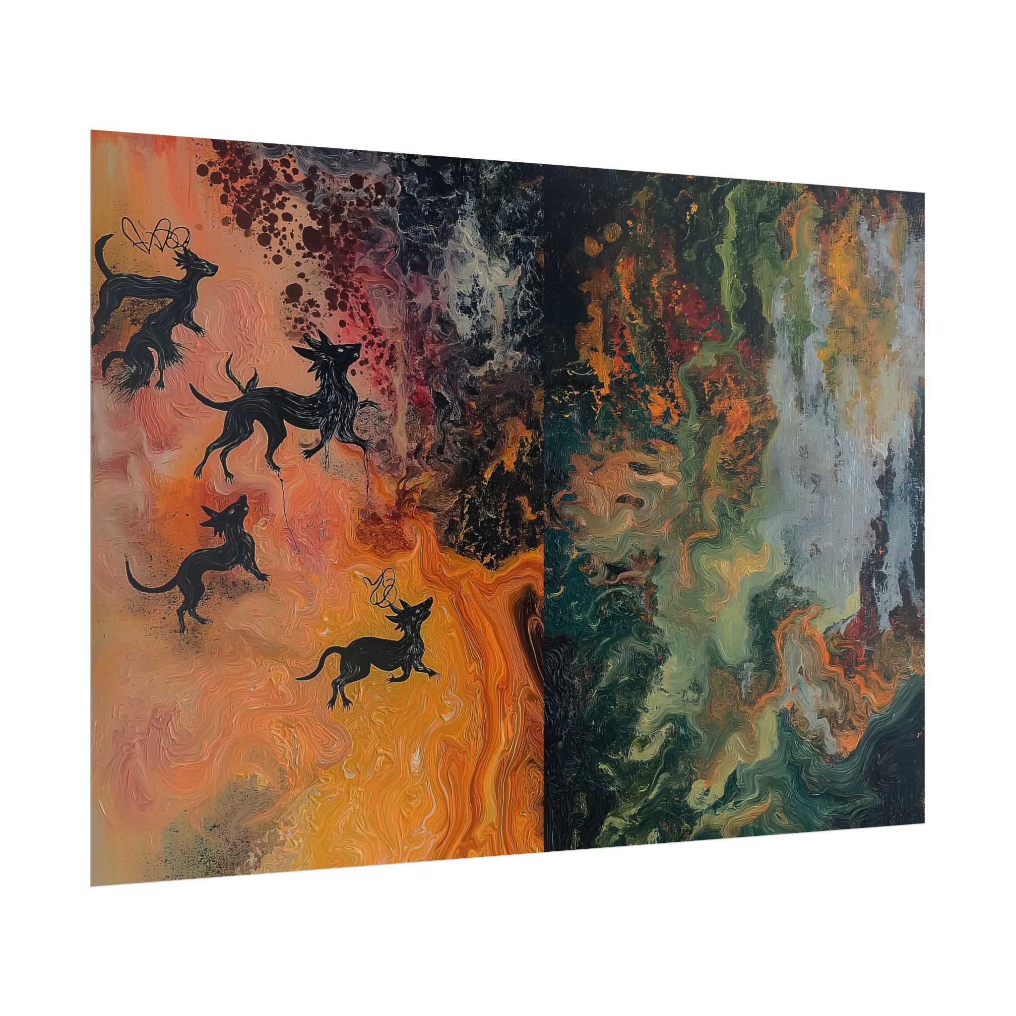 Abstract Medievil Beasts - DIY Rolled Paper Prints - LANDSCAPE DOUBLE PRINT - Image 15