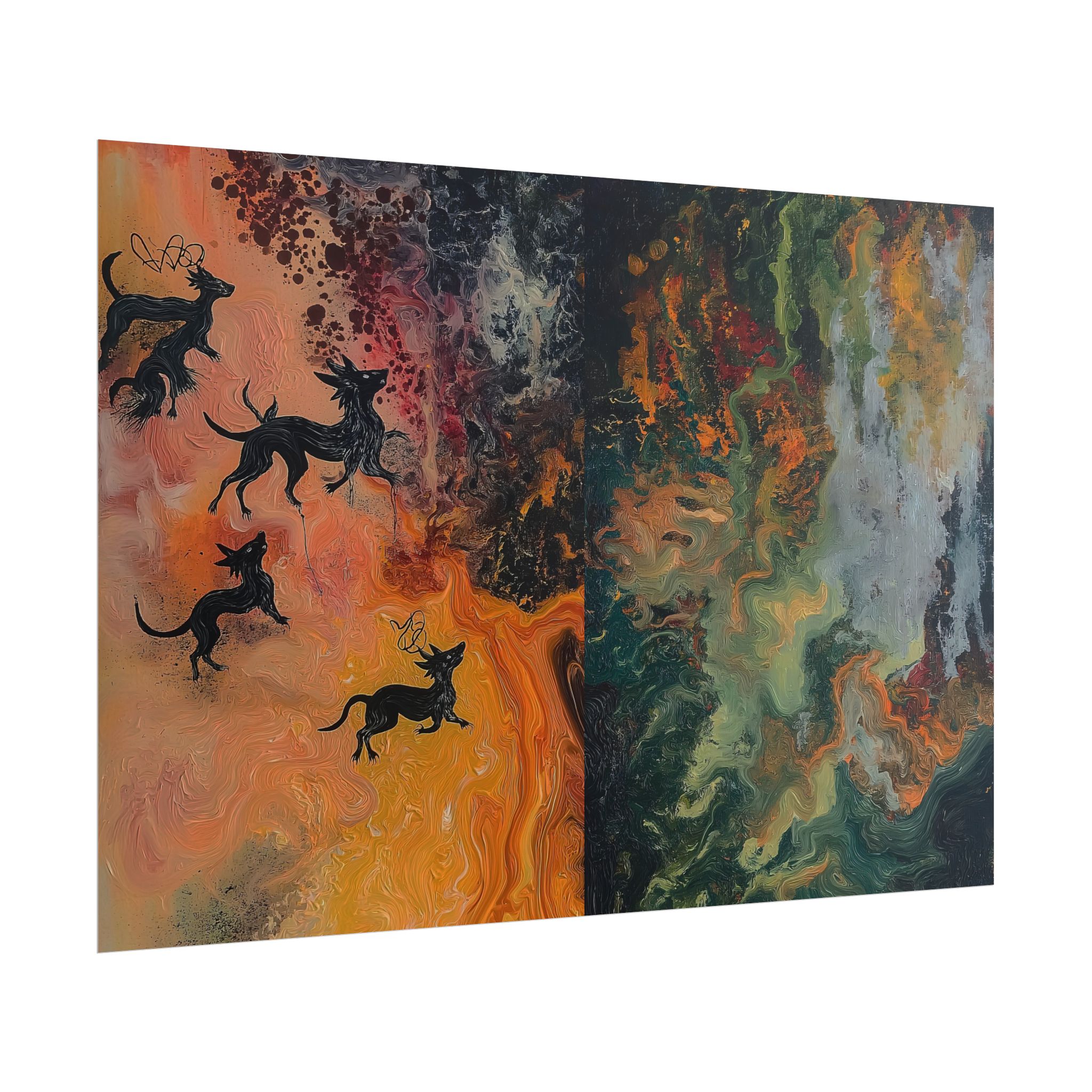 Abstract Medievil Beasts - DIY Rolled Paper Prints - LANDSCAPE DOUBLE PRINT - Image 23